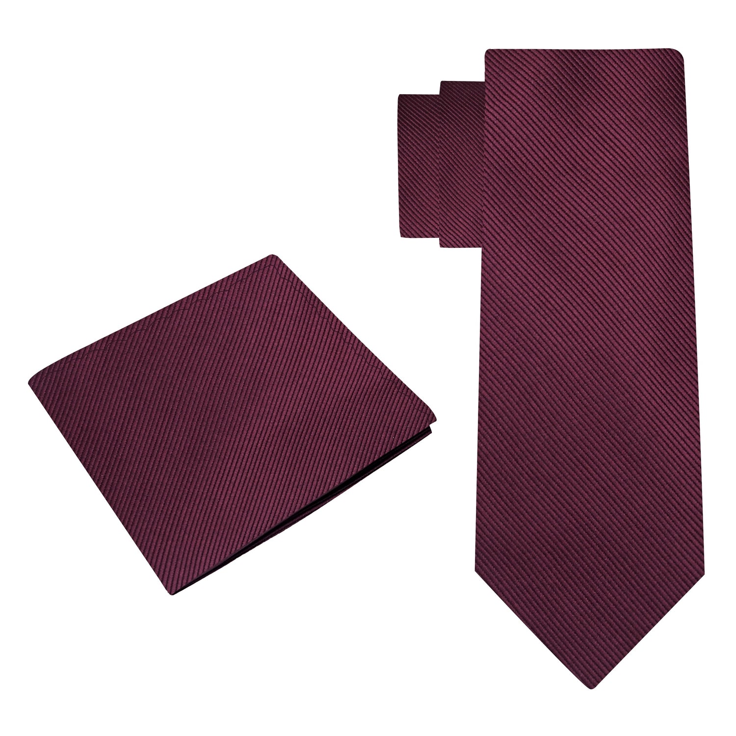 Alt View: Deep Malbec Solid Necktie and Matching Square