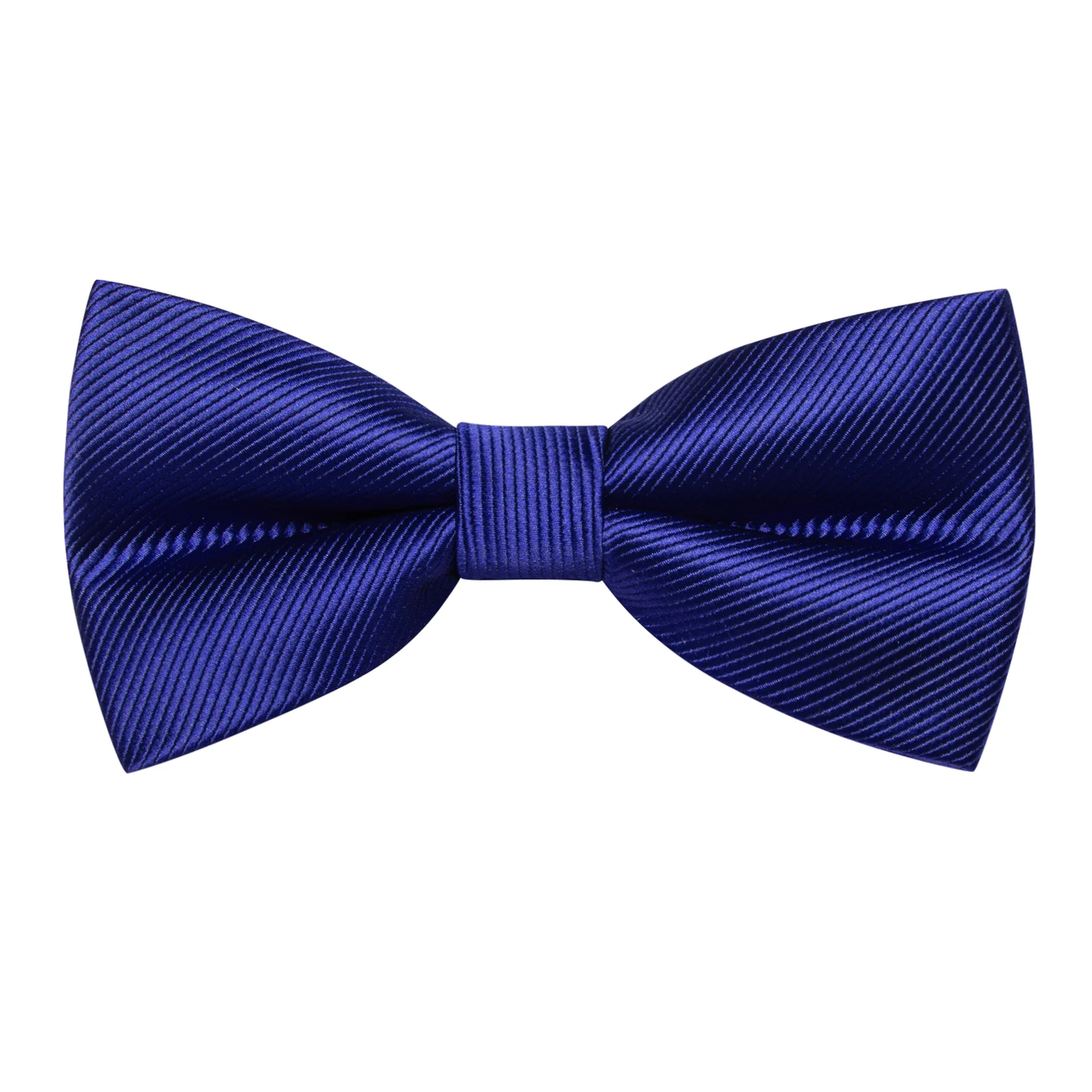 A Dark Blue Solid Pattern Silk Self Tie Bow Tie