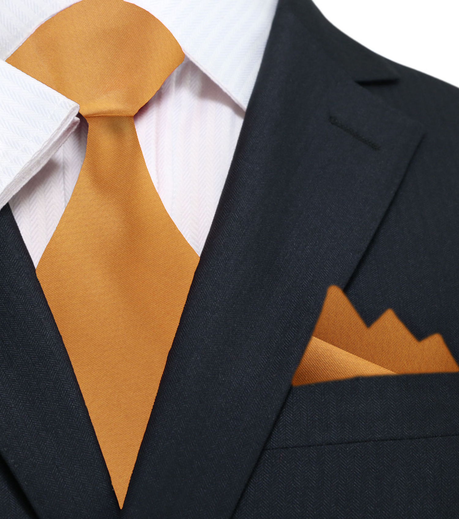 Main View: Marigold Necktie with Matching Square