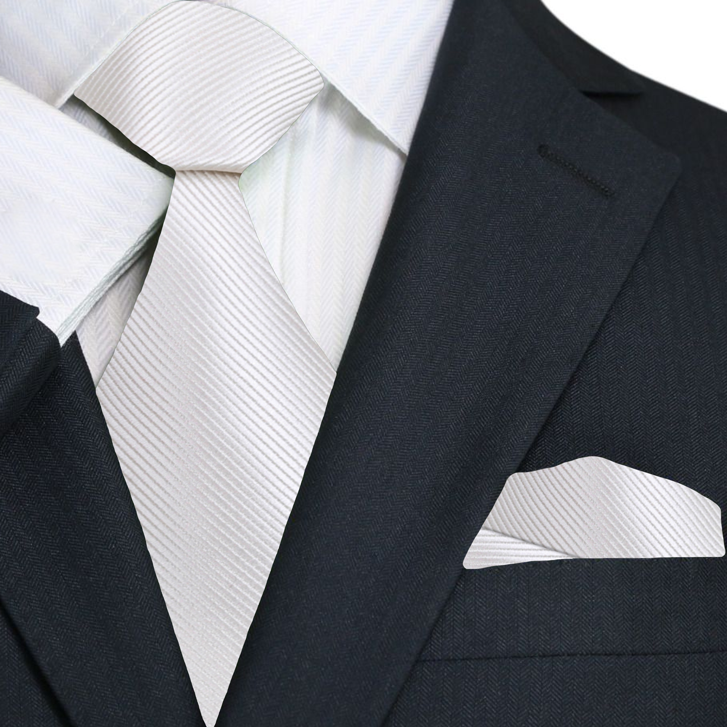 black dress shirt white tie Solid Color Necktie