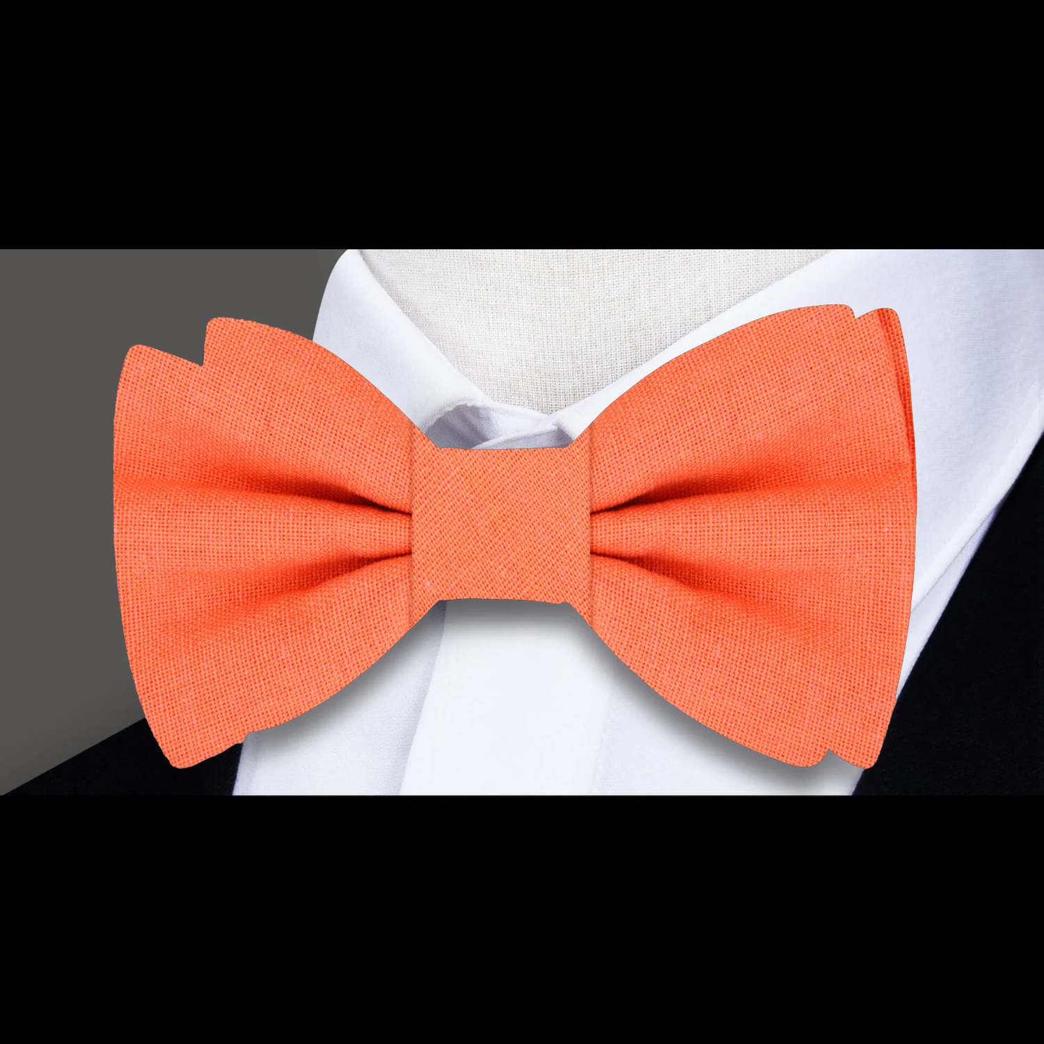 Fresh Orange Linen Bow Tie