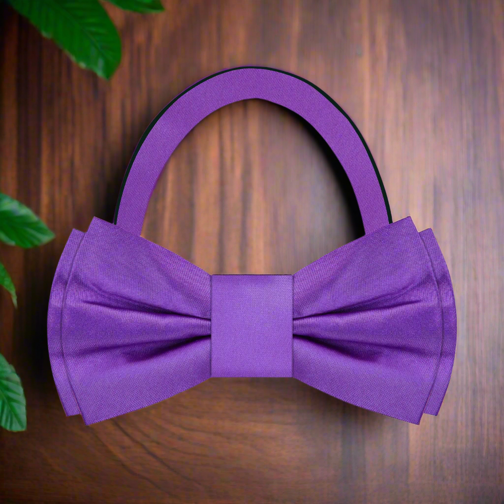 Solid Purple Bow Tie Pre Tied