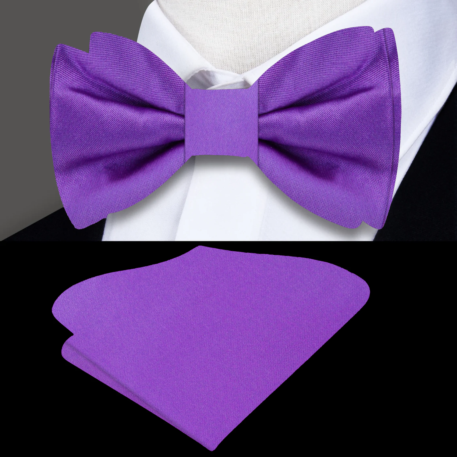 Main: Solid Purple Bow Tie and Square