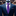 Blue Suit: Purple Tie with Accenting Black, White and Purple Stripe Square