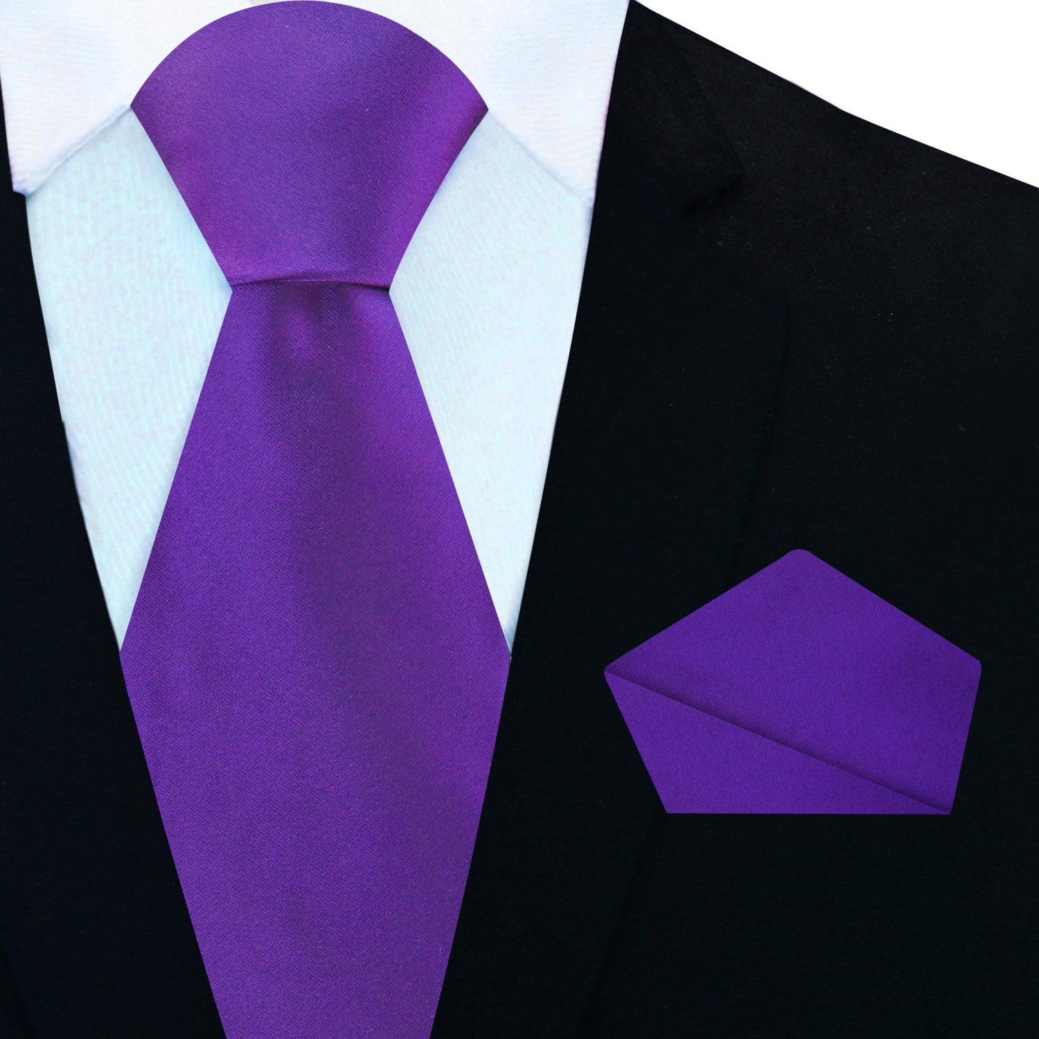 View 2: Purple Tie with Accenting Black, White and Square