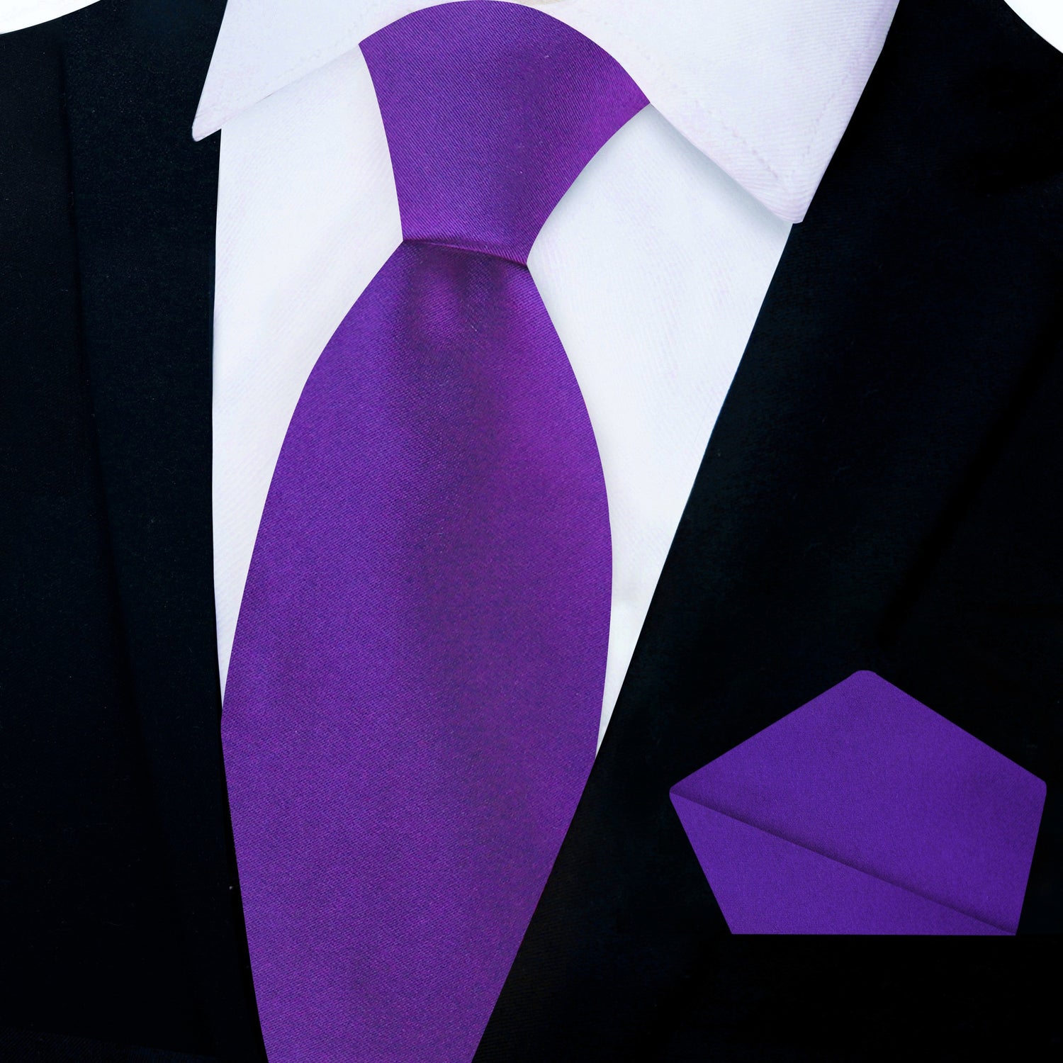 Purple Tie with Accenting Black, White and Square
