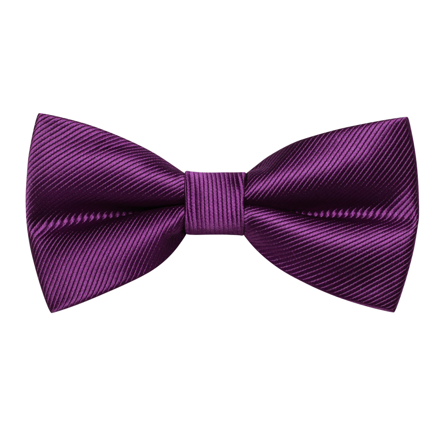 A Purple Solid Pattern Silk Self Tie Bow Tie 