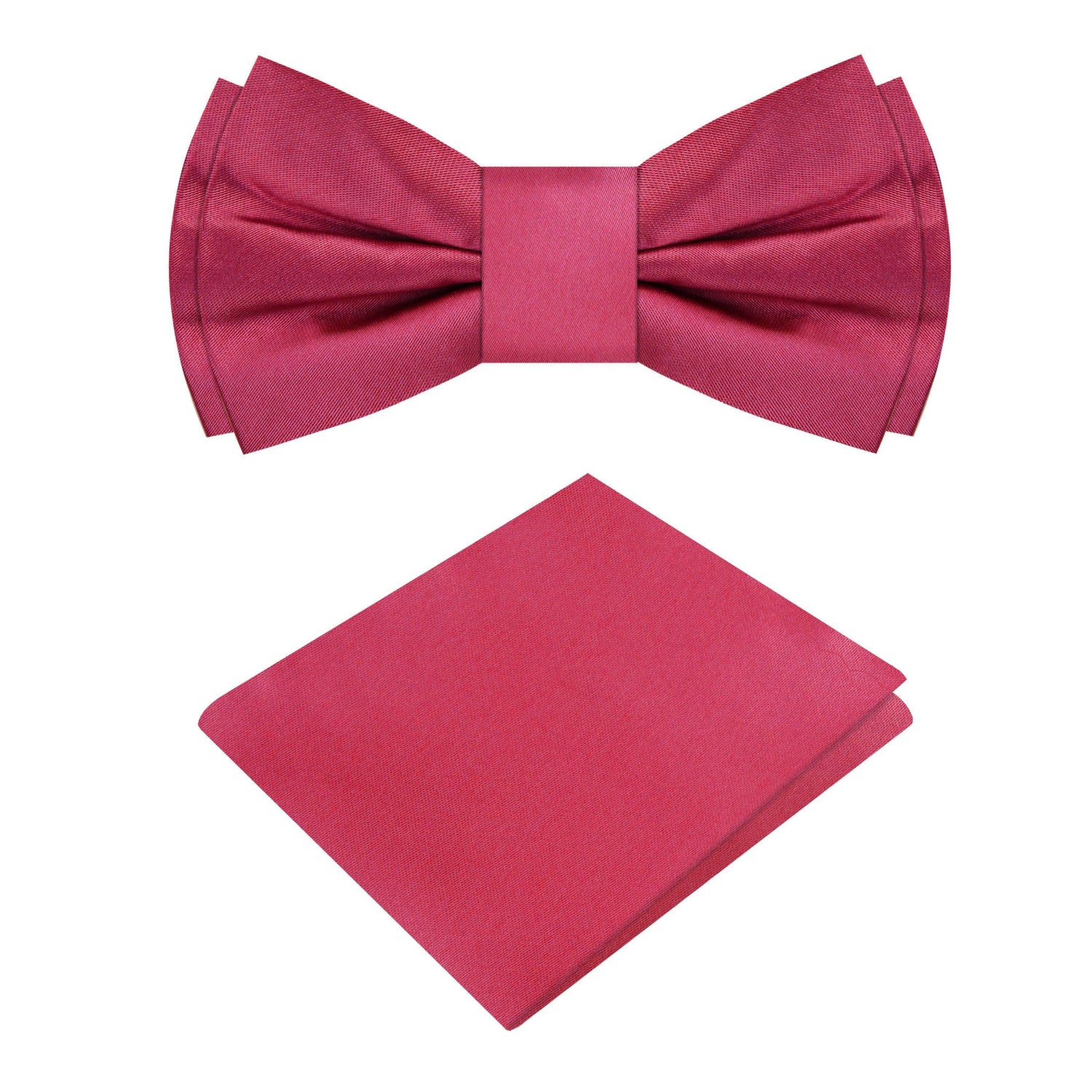 Raspberry Bow Tie with Green and Pocket Square View 2