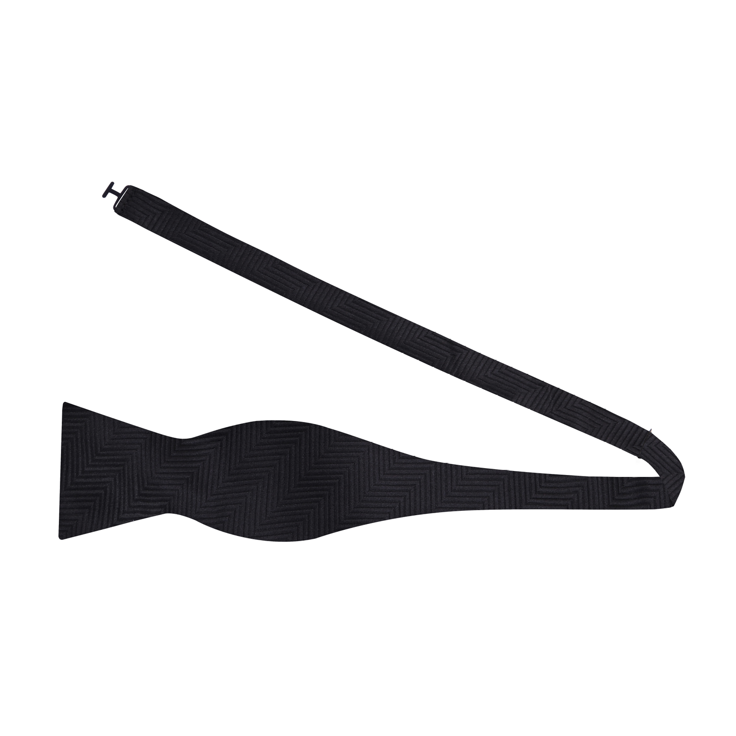 Solid Black Bow Tie Self Tie