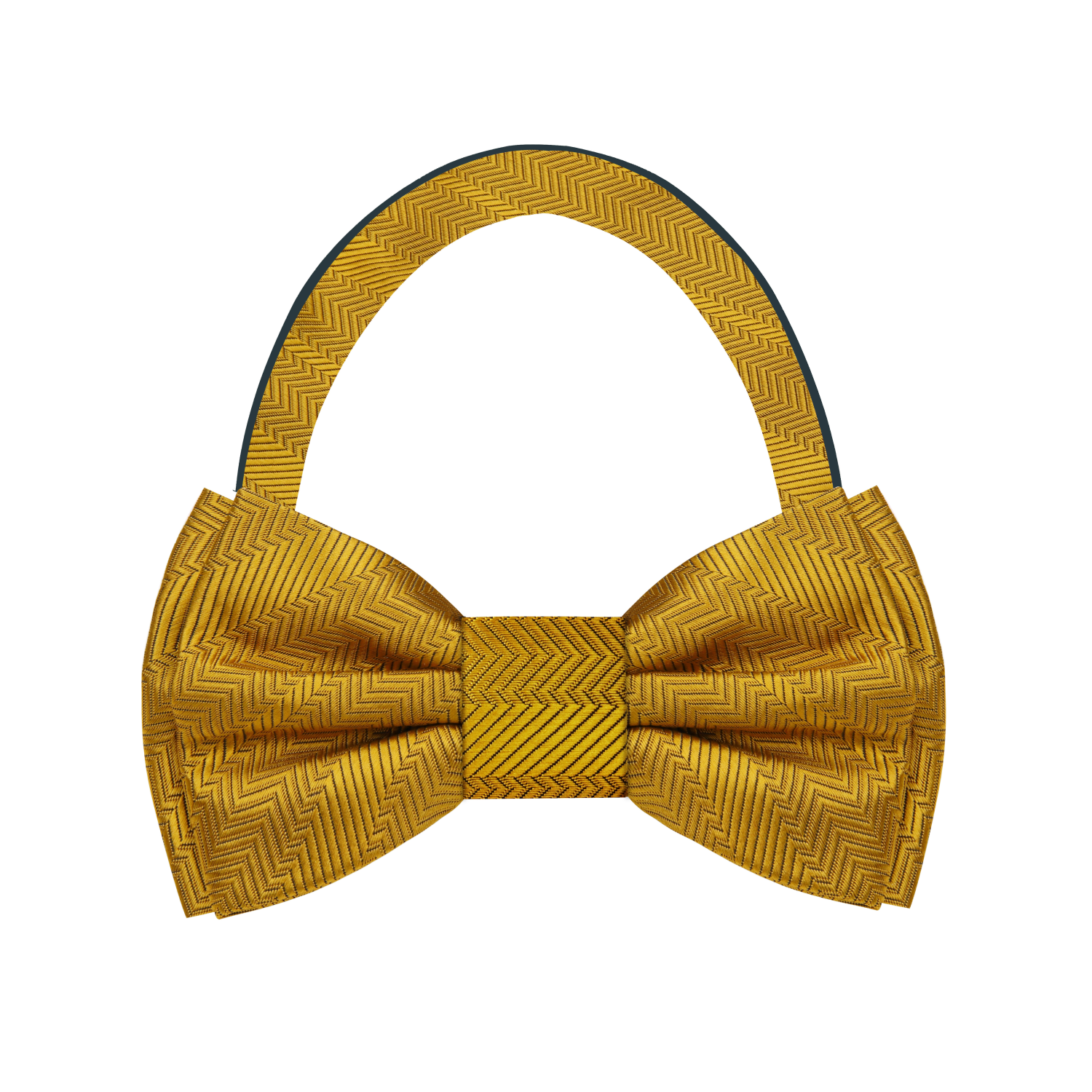 A Golden Amber Solid Pattern Pre Tied Bow Tie