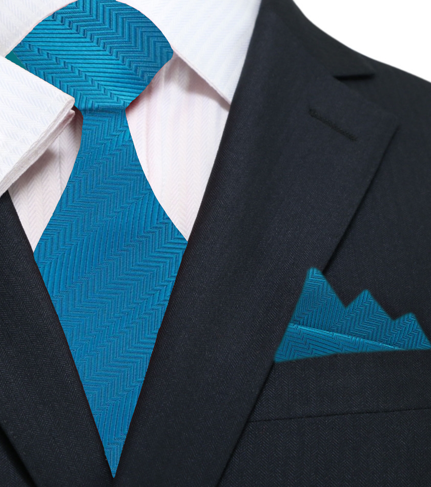 Main: Rich Teal Tie and Pocket Square||Rich Teal