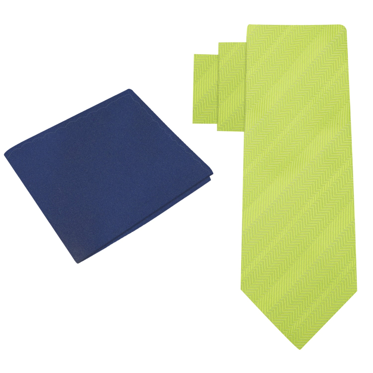 Alt view: Sophisticated Lime Green Necktie and Blue Square