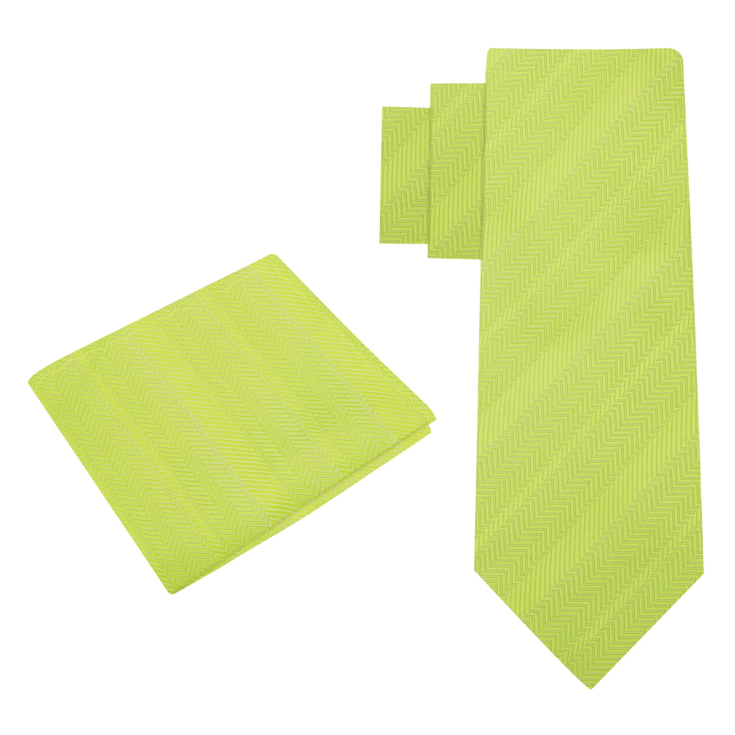 Alt View: Sophisticated Lime Green Necktie and Square