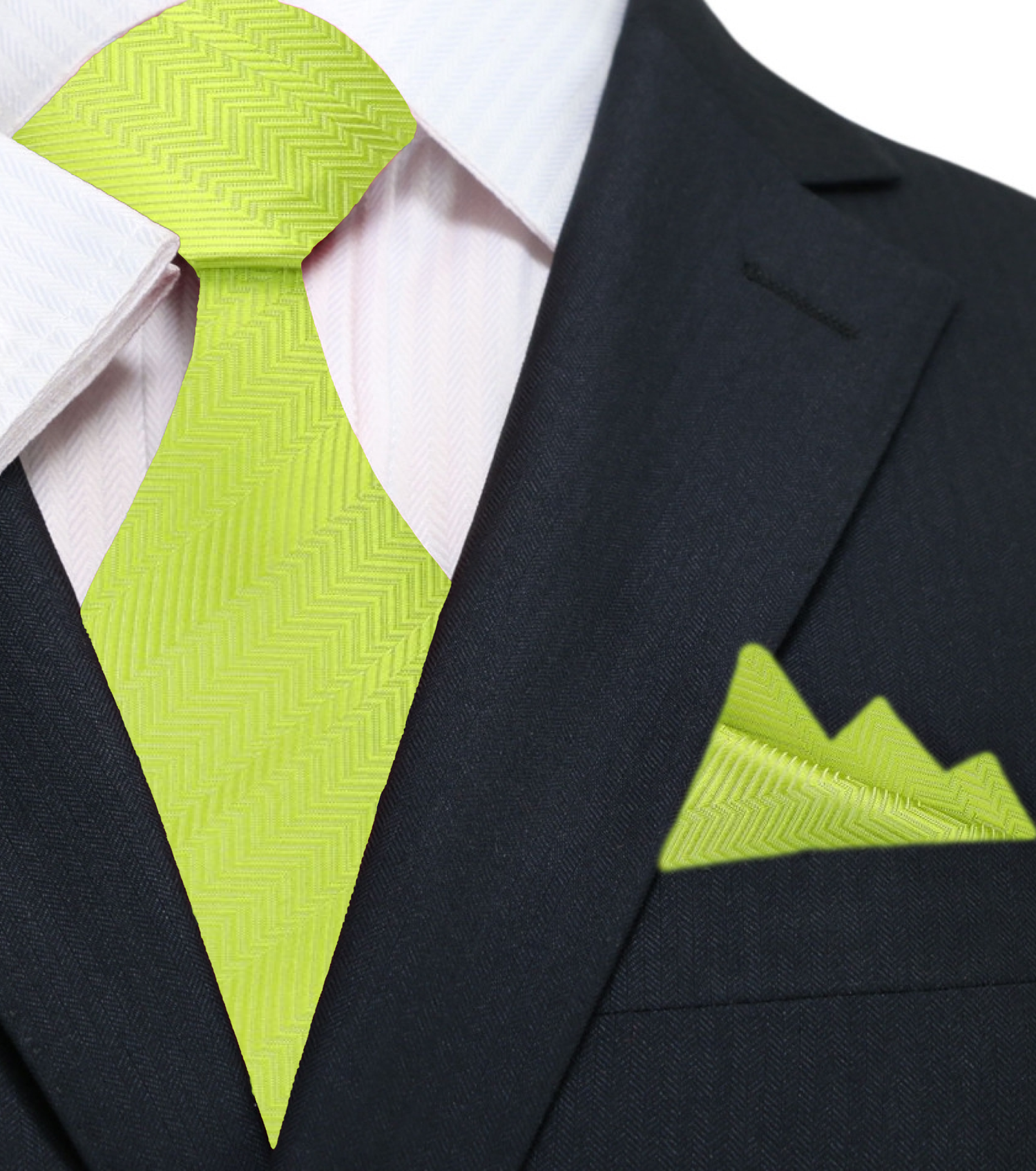 Main: Sweet Lime Green Tie and Pocket Square||Sweet Lime