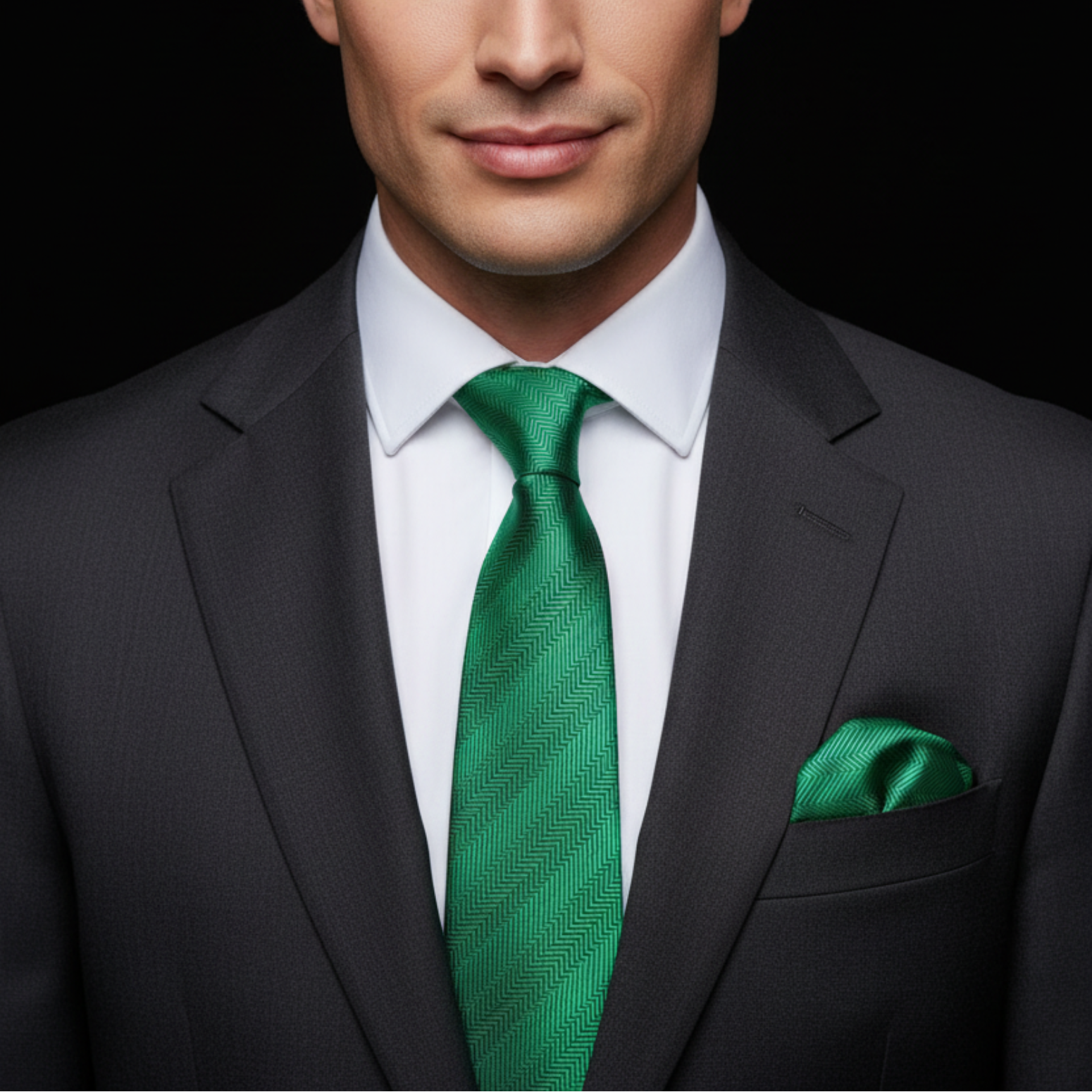 green tie dress code Solid with Chevron Texture Necktie Collection MD_08.14.26