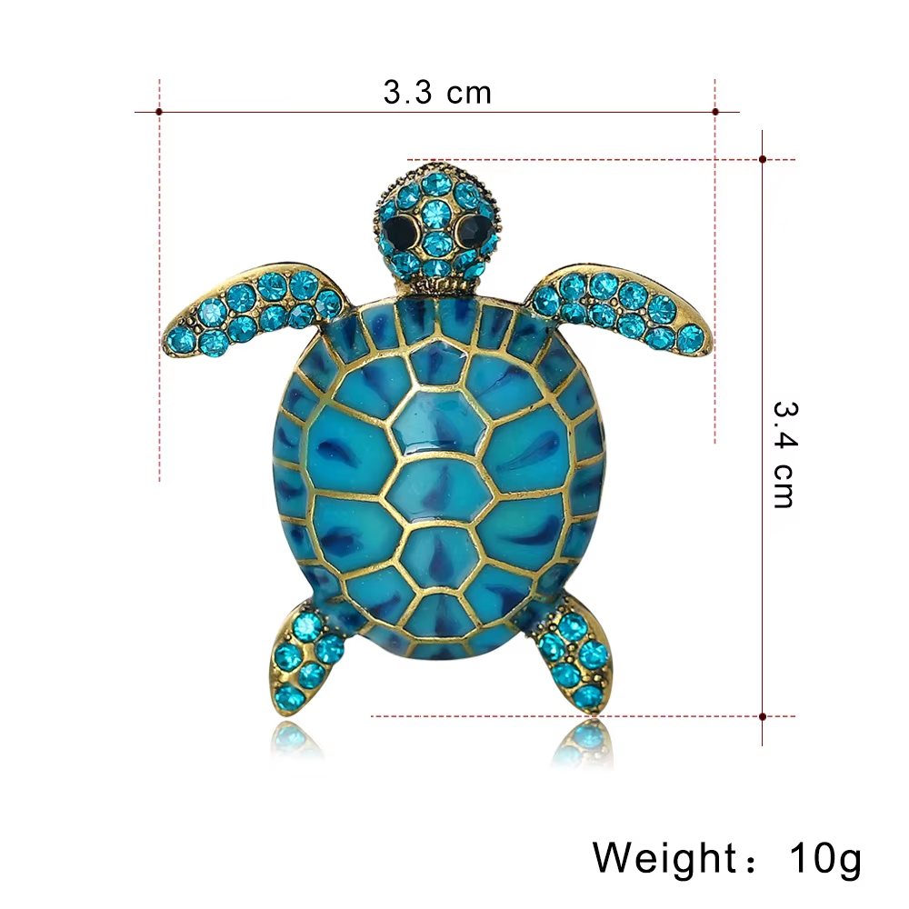 Teal Sea Turtle Lapel Pin Dimensions