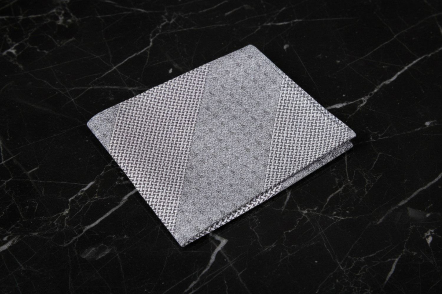 Silver and Grey Textured Pocket Square