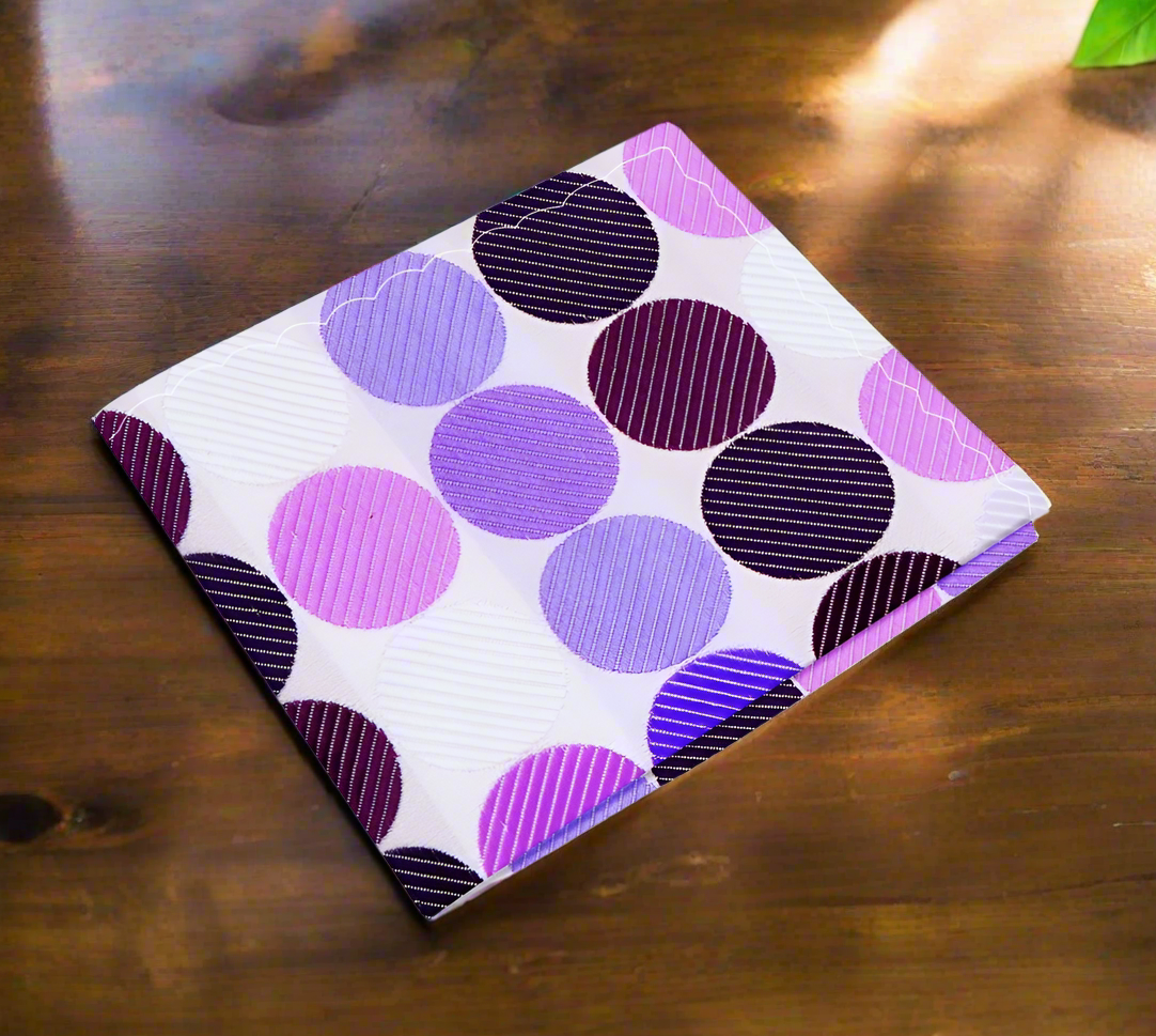 White Purple Polka HANDKERCHIEF