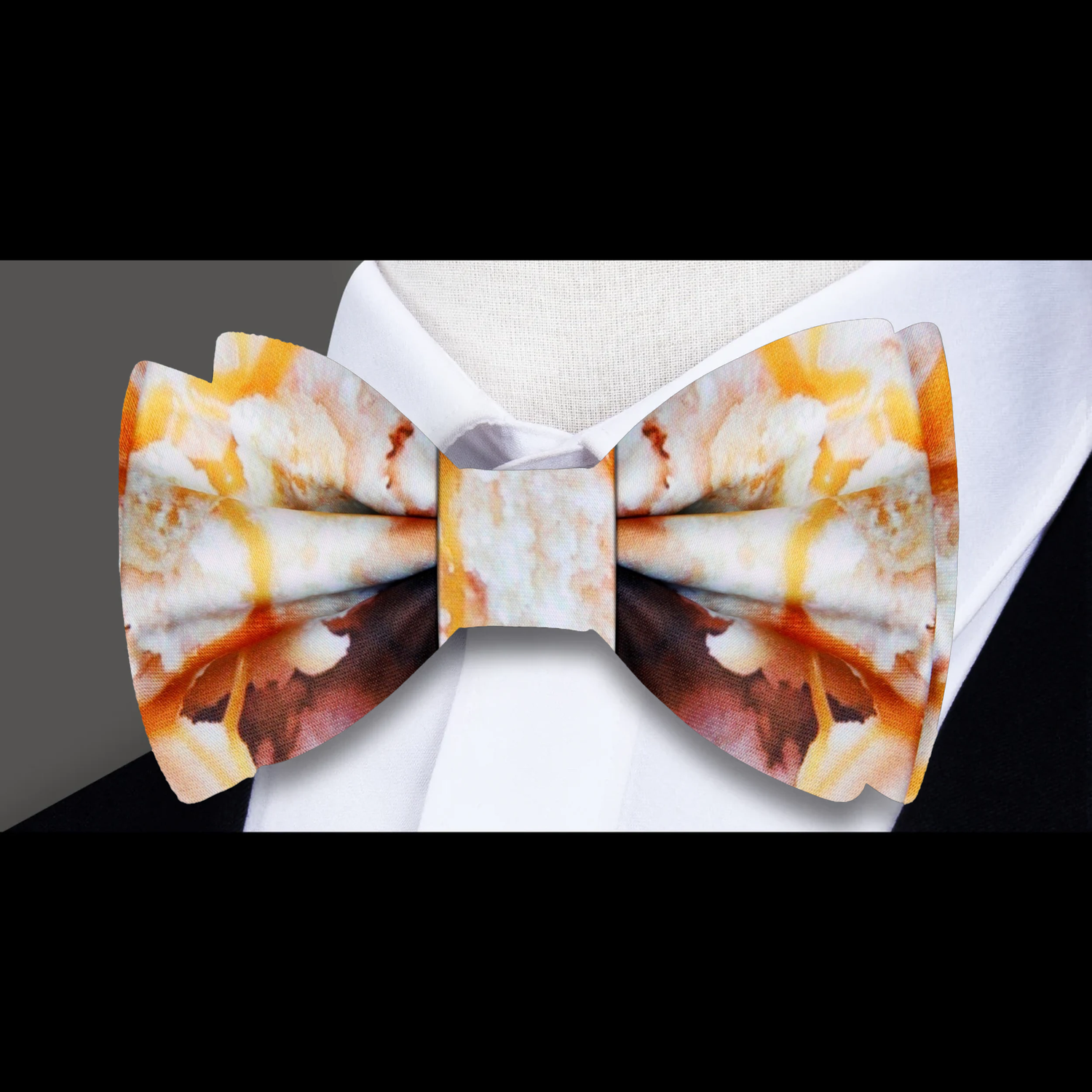Vanilla Ice Cream With Salted Caramel Drizzle Bow Tie 