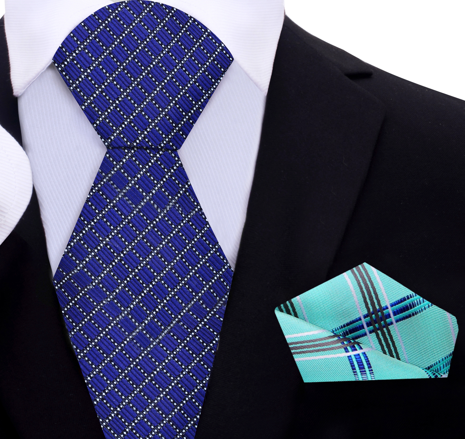 Blue Tie with Light Blue Square