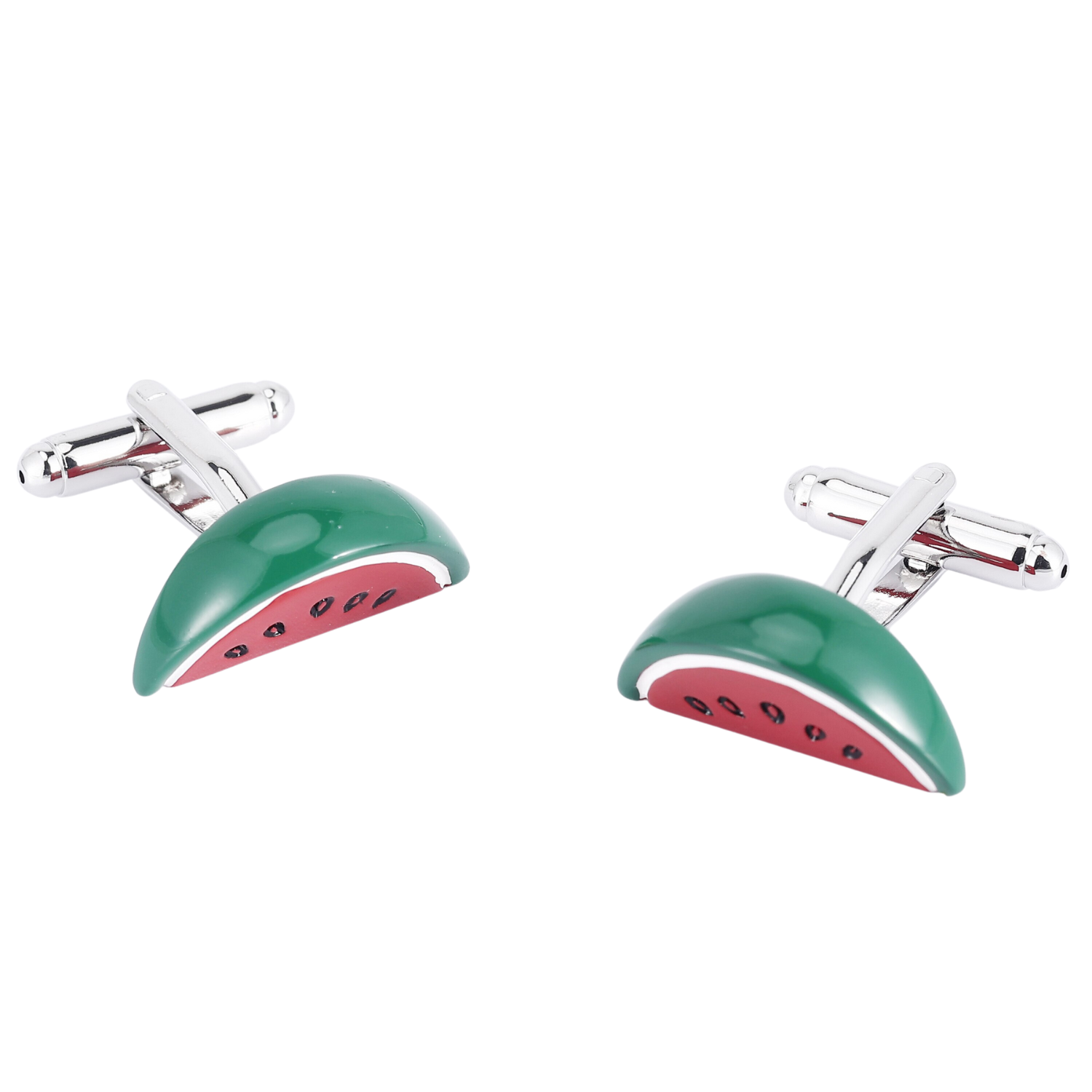 View 2: Green and Red Watermelon Cufflinks