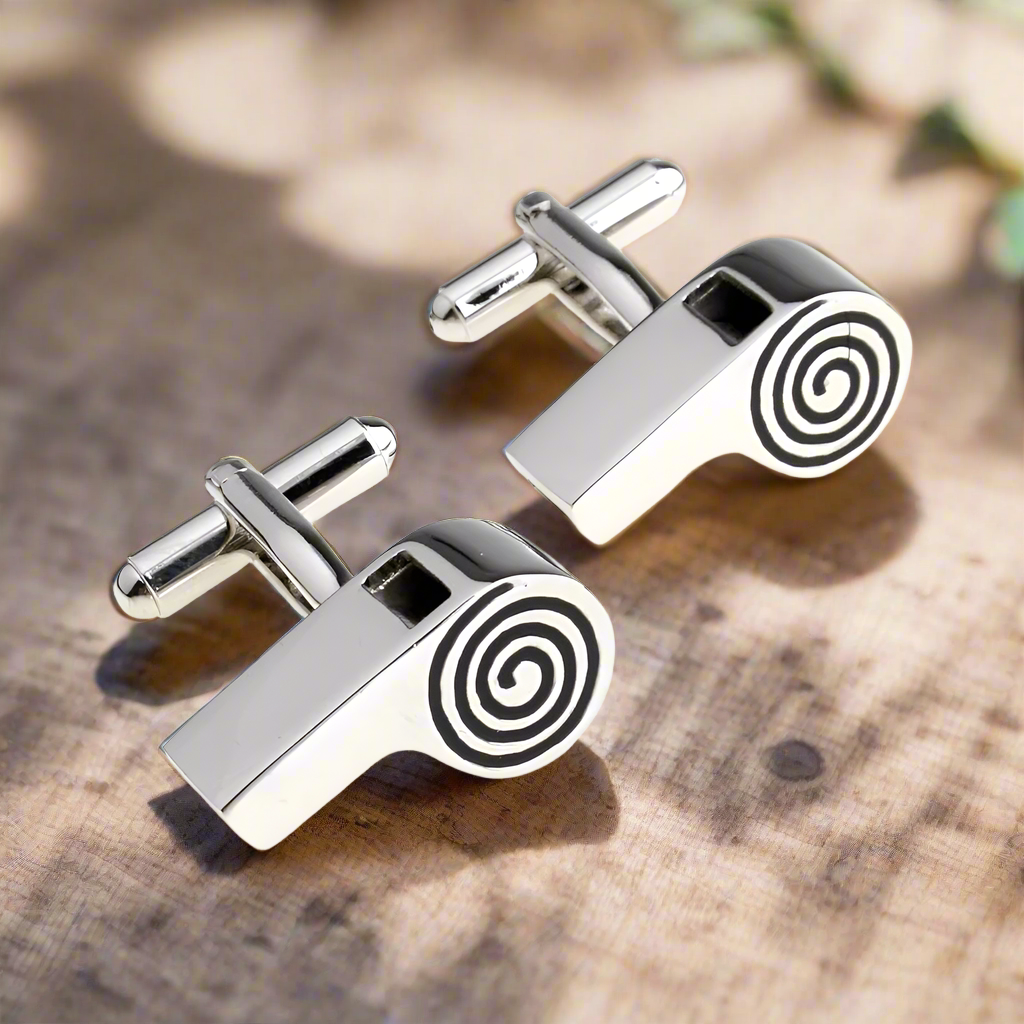 chrome whistle cufflinks