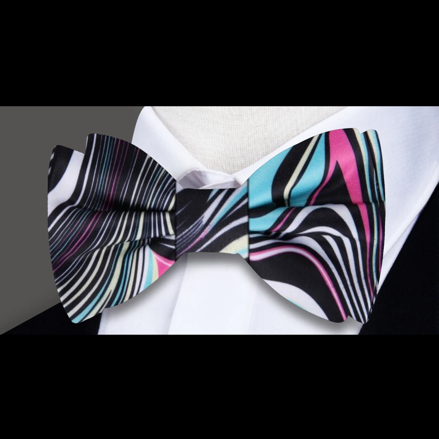 Multi Color Abstract Swirl Bow Tie