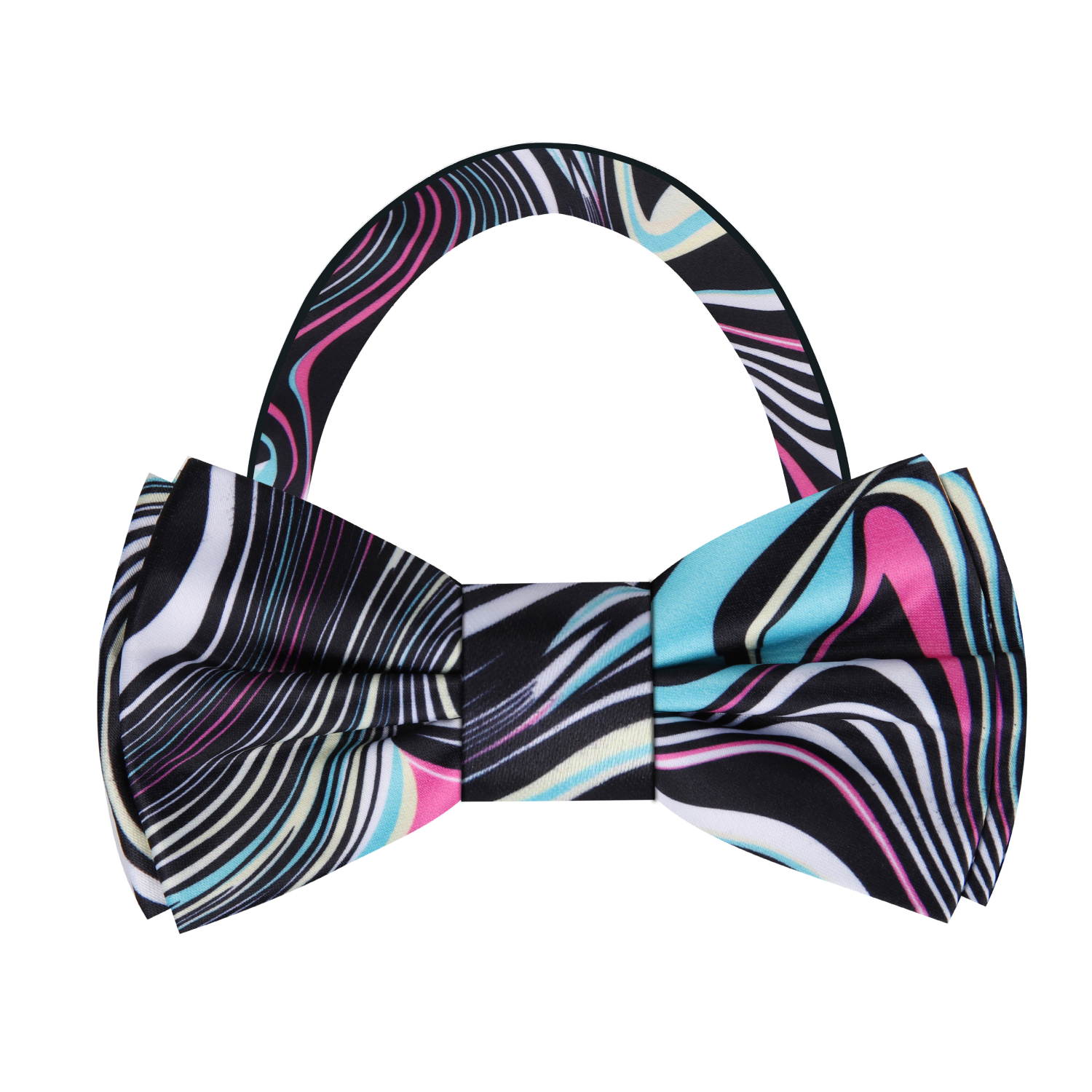 Multi Color Abstract Swirl Bow Tie Pre Tied