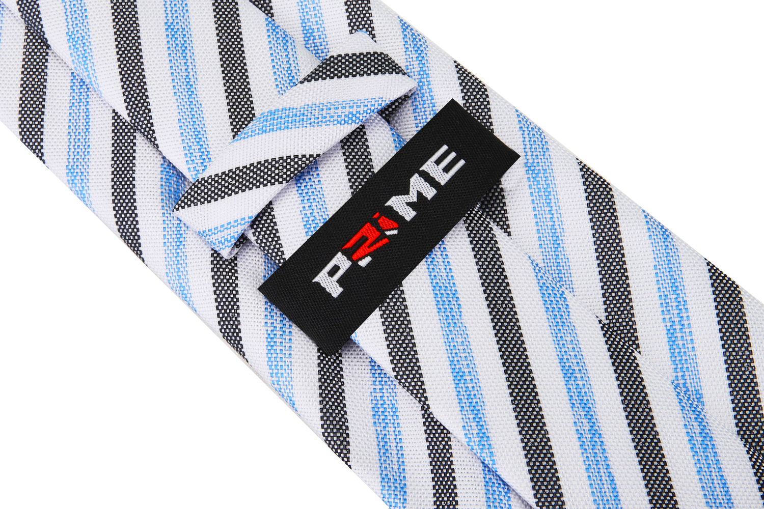 White, Blue, Black Stripe Necktie Keep