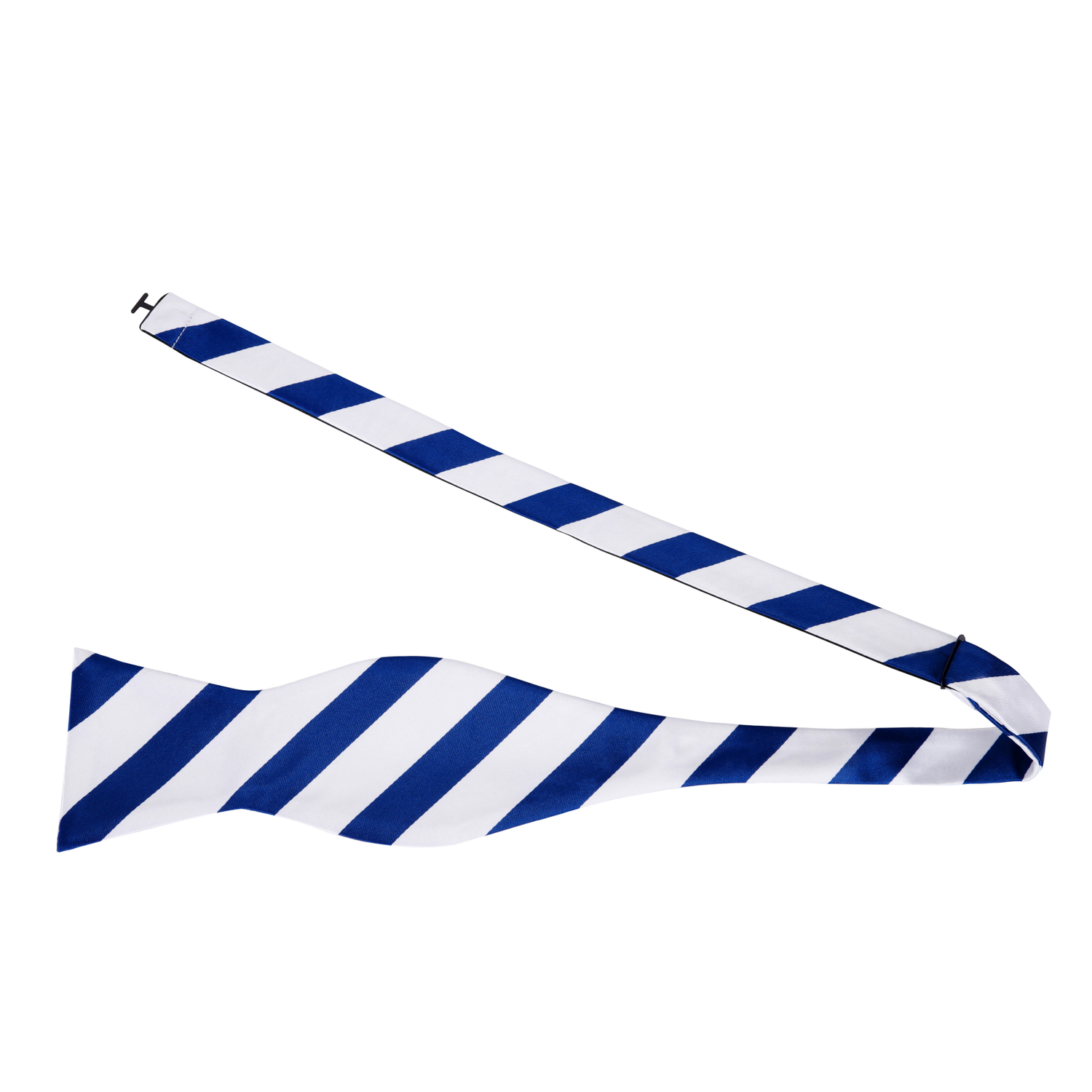 White and Blue Stripe Bow Tie