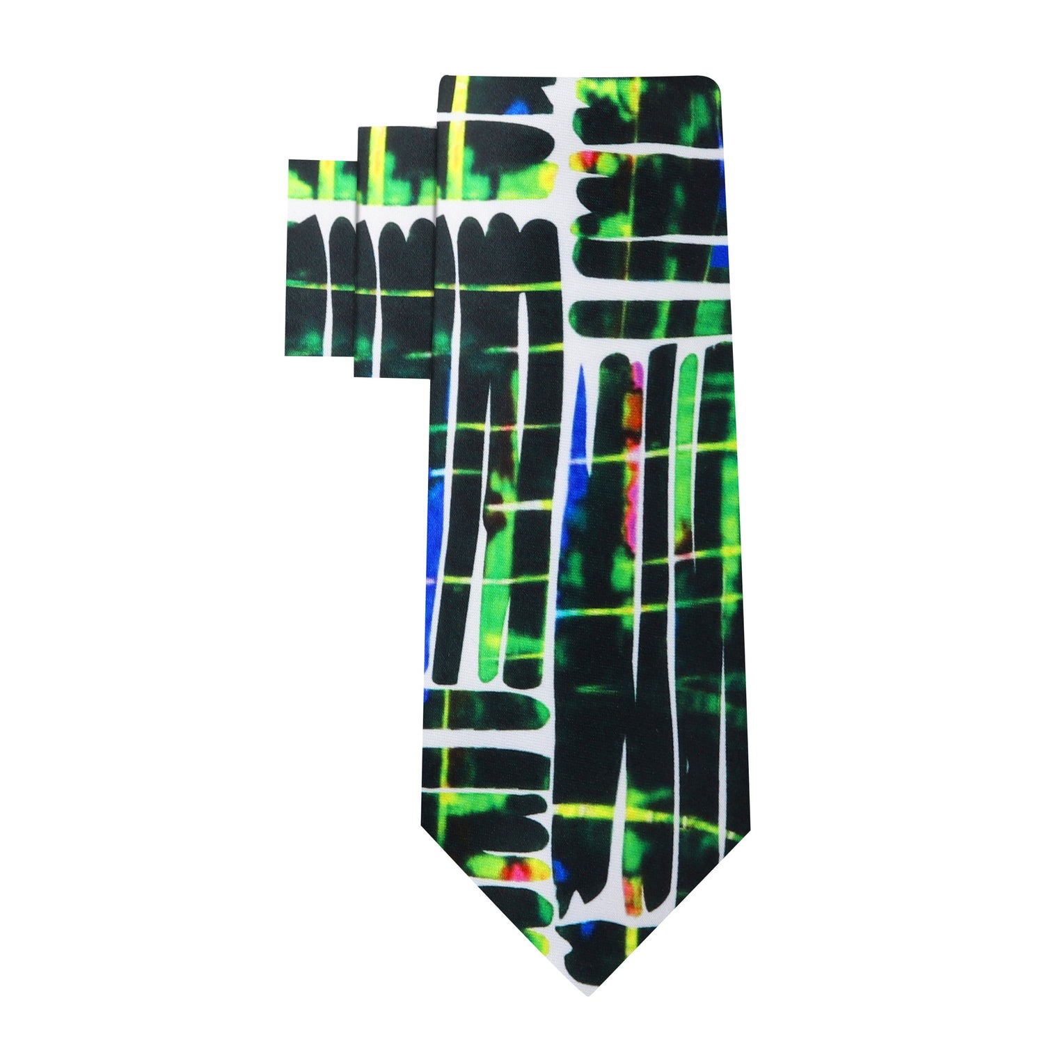 Alt view: White, Green Scribbles Necktie