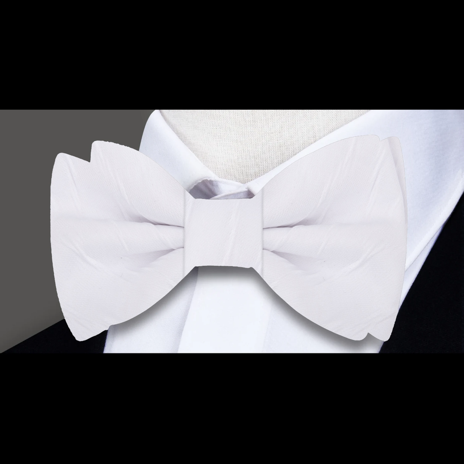 Soft White Texture Bow Tie  