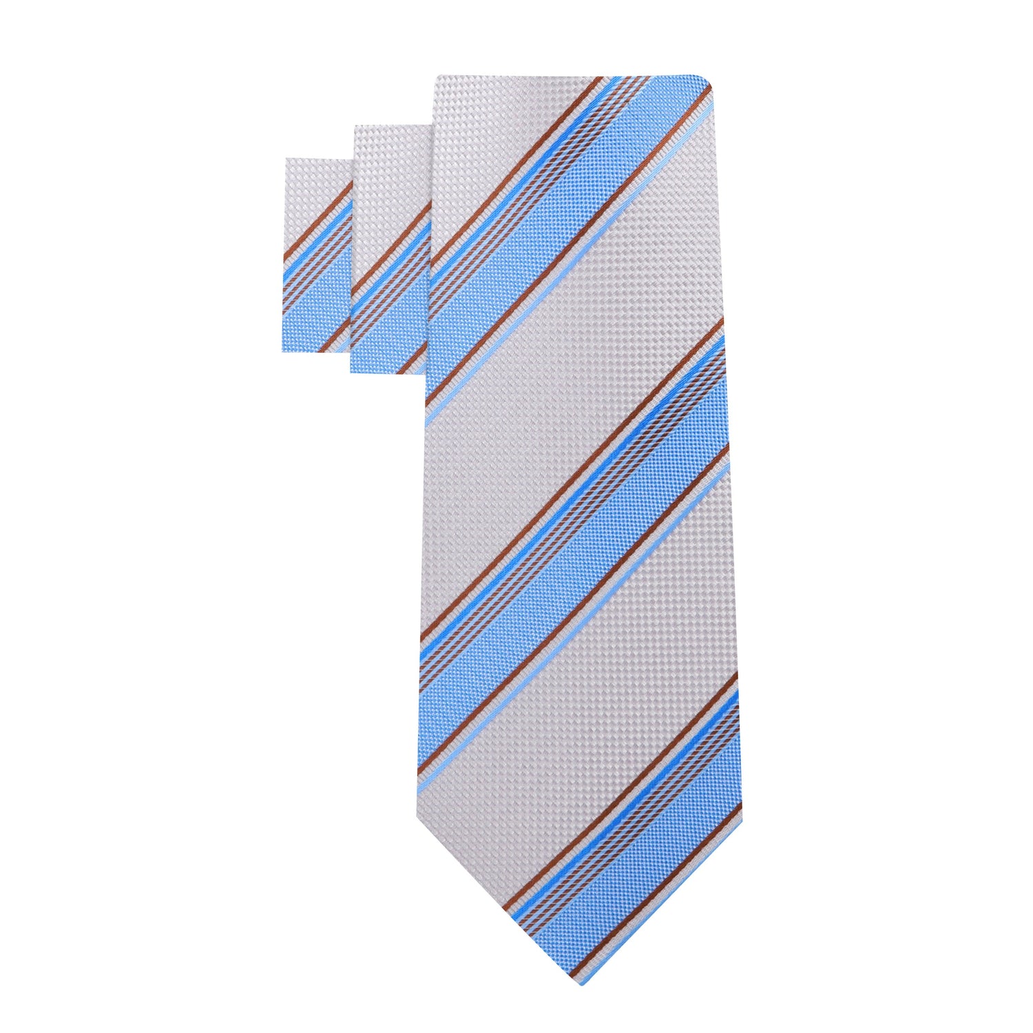 Alt View: White, Blue Stripe Necktie