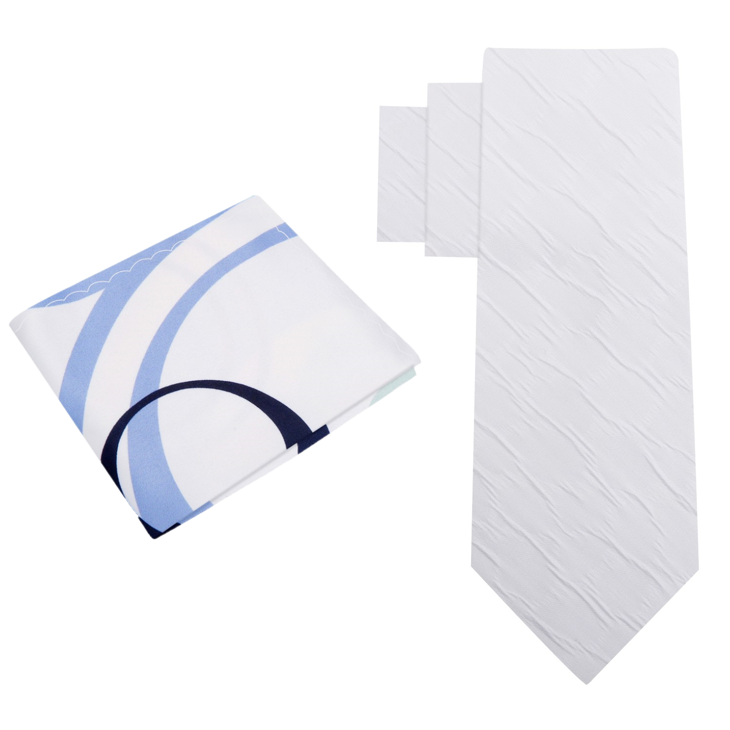 Alt White Textured Necktie and Accenting White, Grey Black Abstract Square