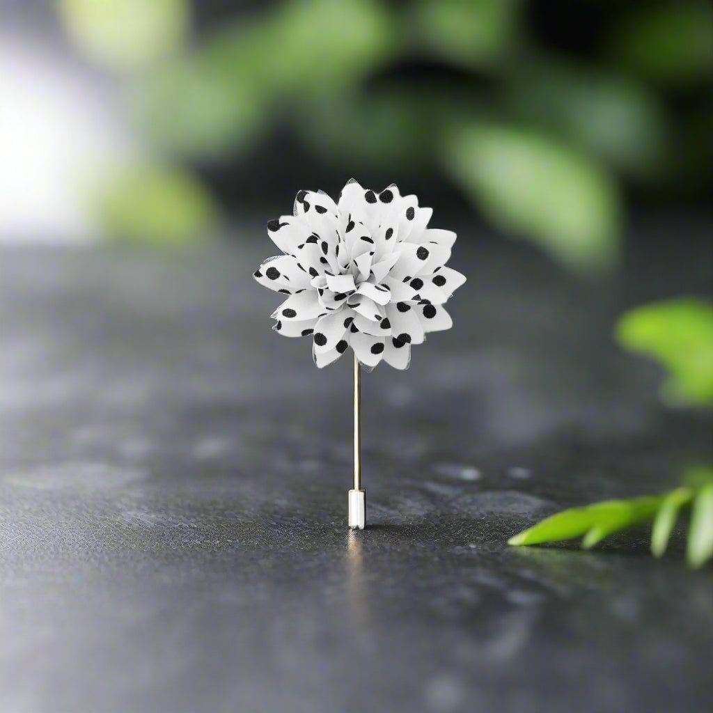 White and Black Dot Lapel pin