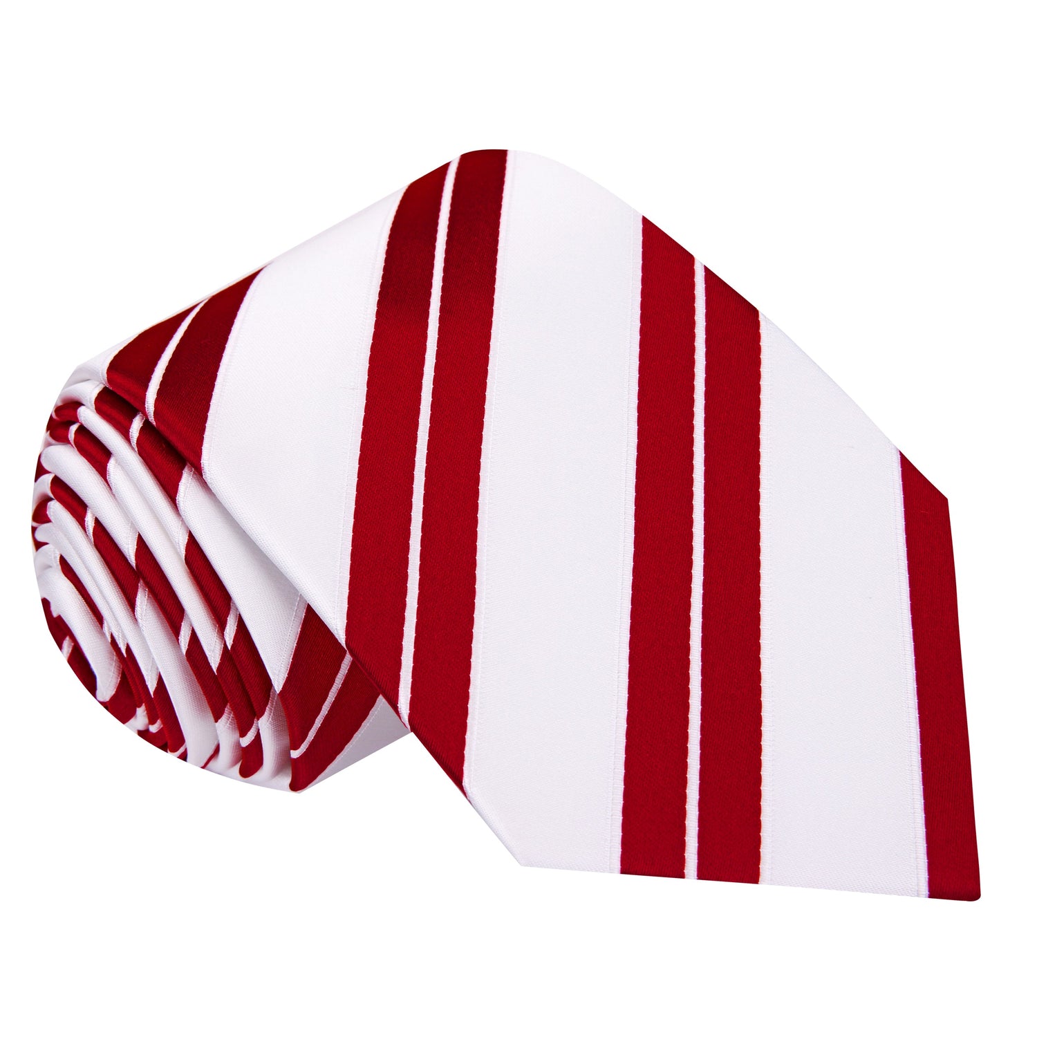 White, Red Stripe Necktie  