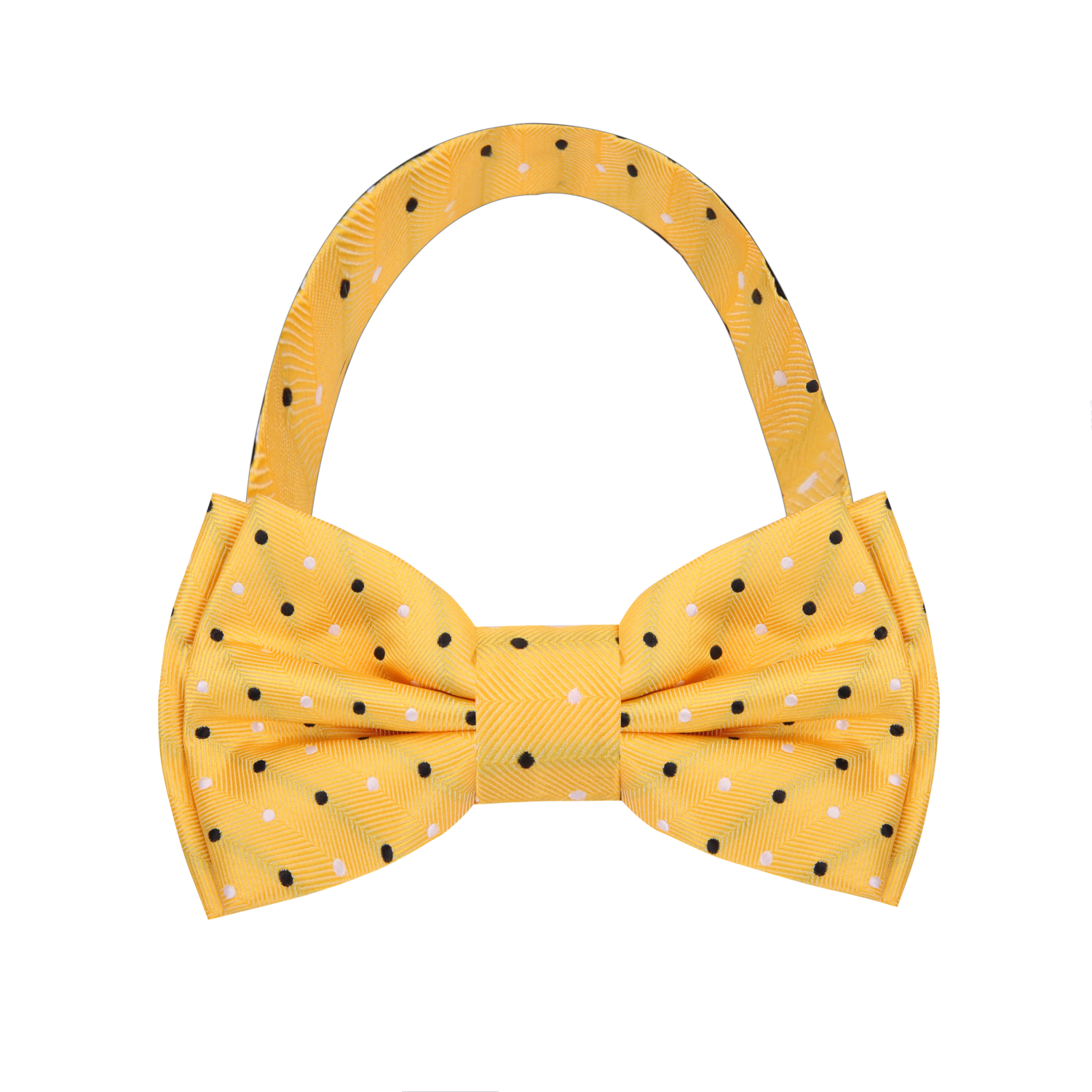  Yellow Black White Color Dots Bow Tie Pre Tied