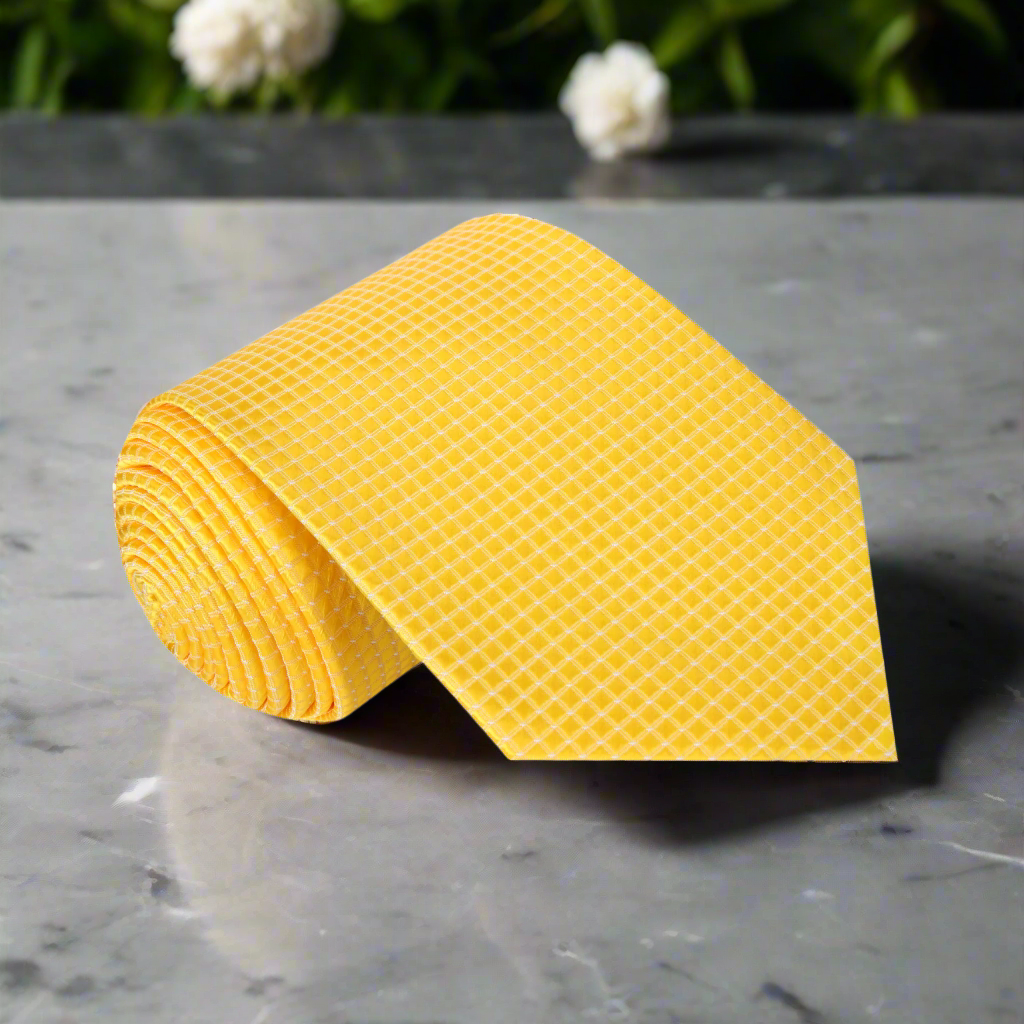 Yellow tie with a subtle pattern
