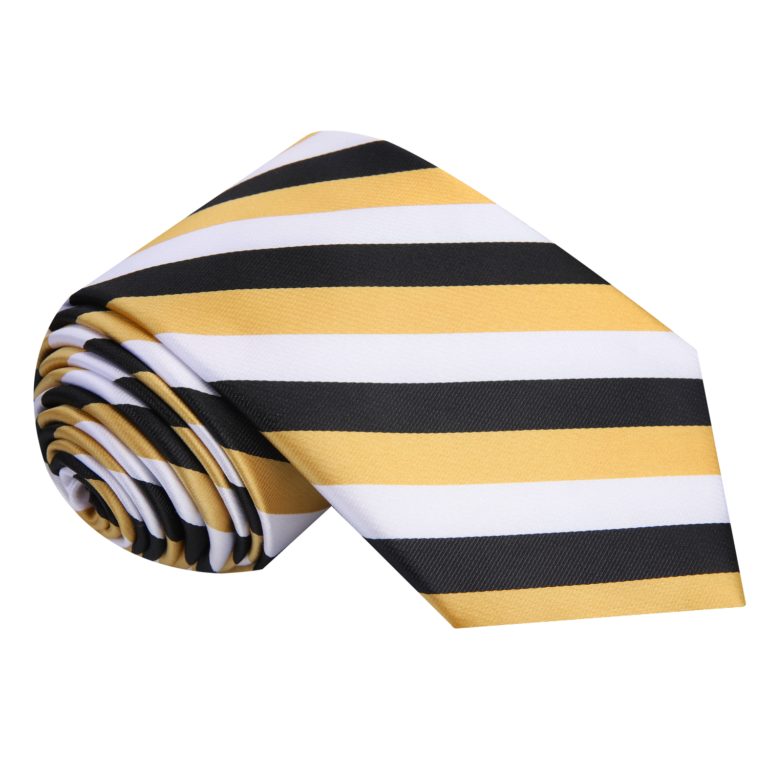 Yellow, Black, White Stripe Necktie