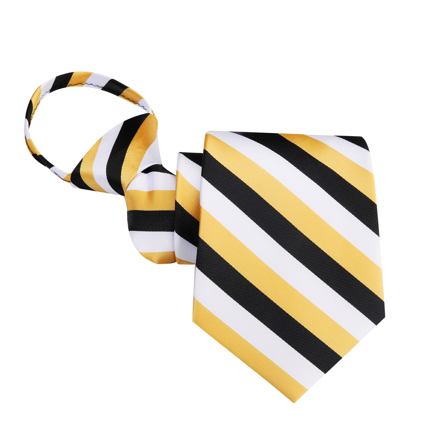 Yellow, Black, White Stripe Necktie Zipper