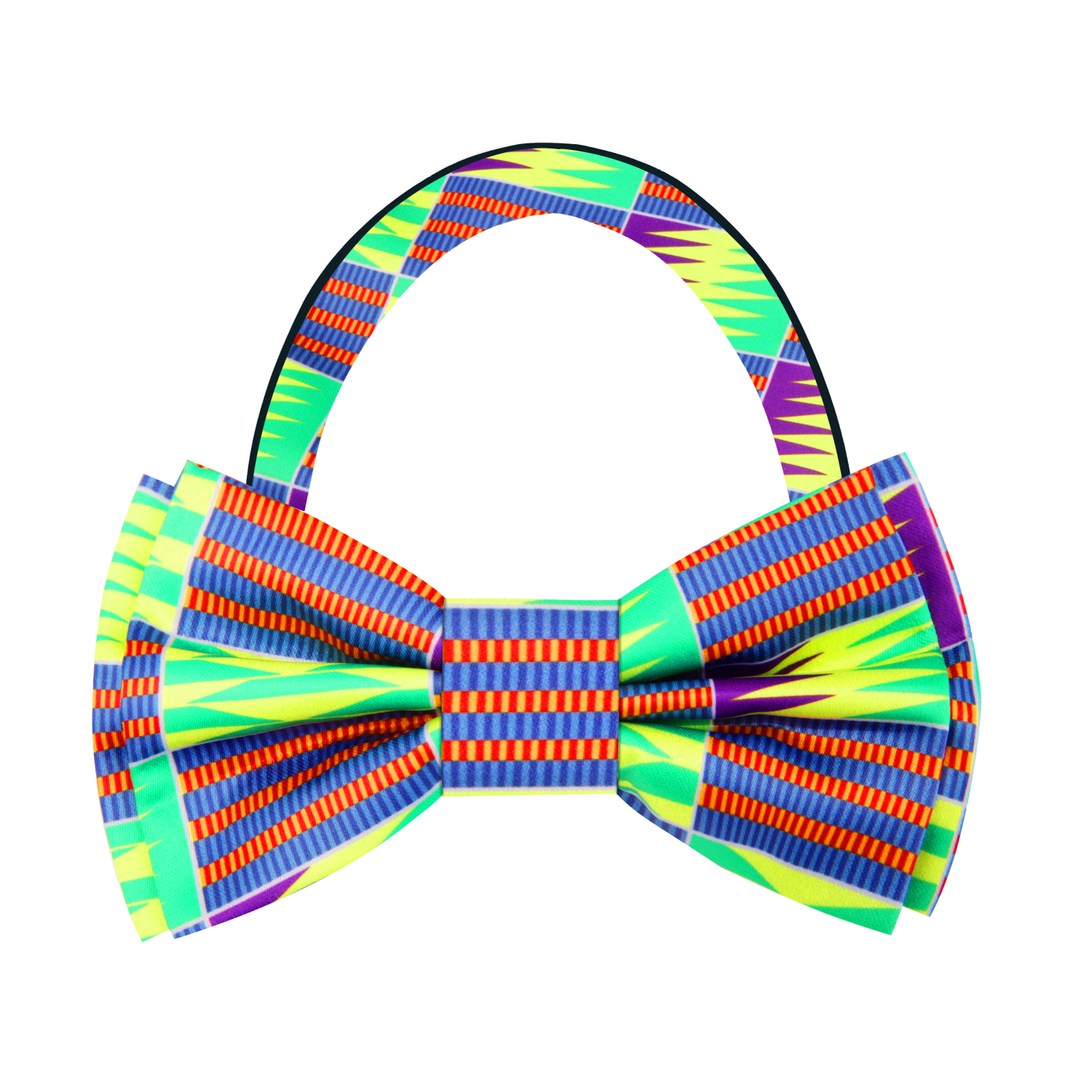 Yellow, Green, Red, Blue Geometric Bow Tie Pre Tied