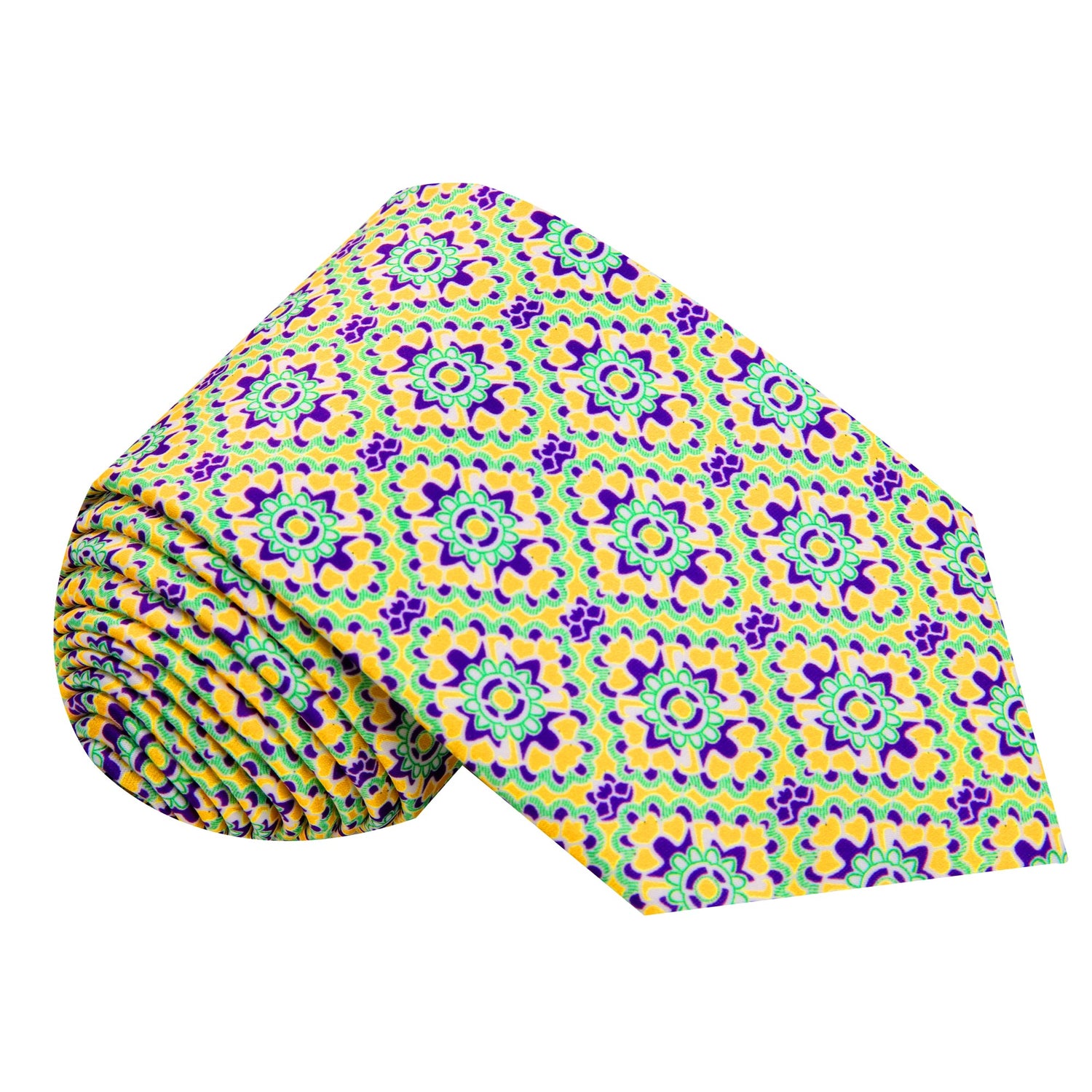 Yellow, Green, Purple Mosaic Necktie 