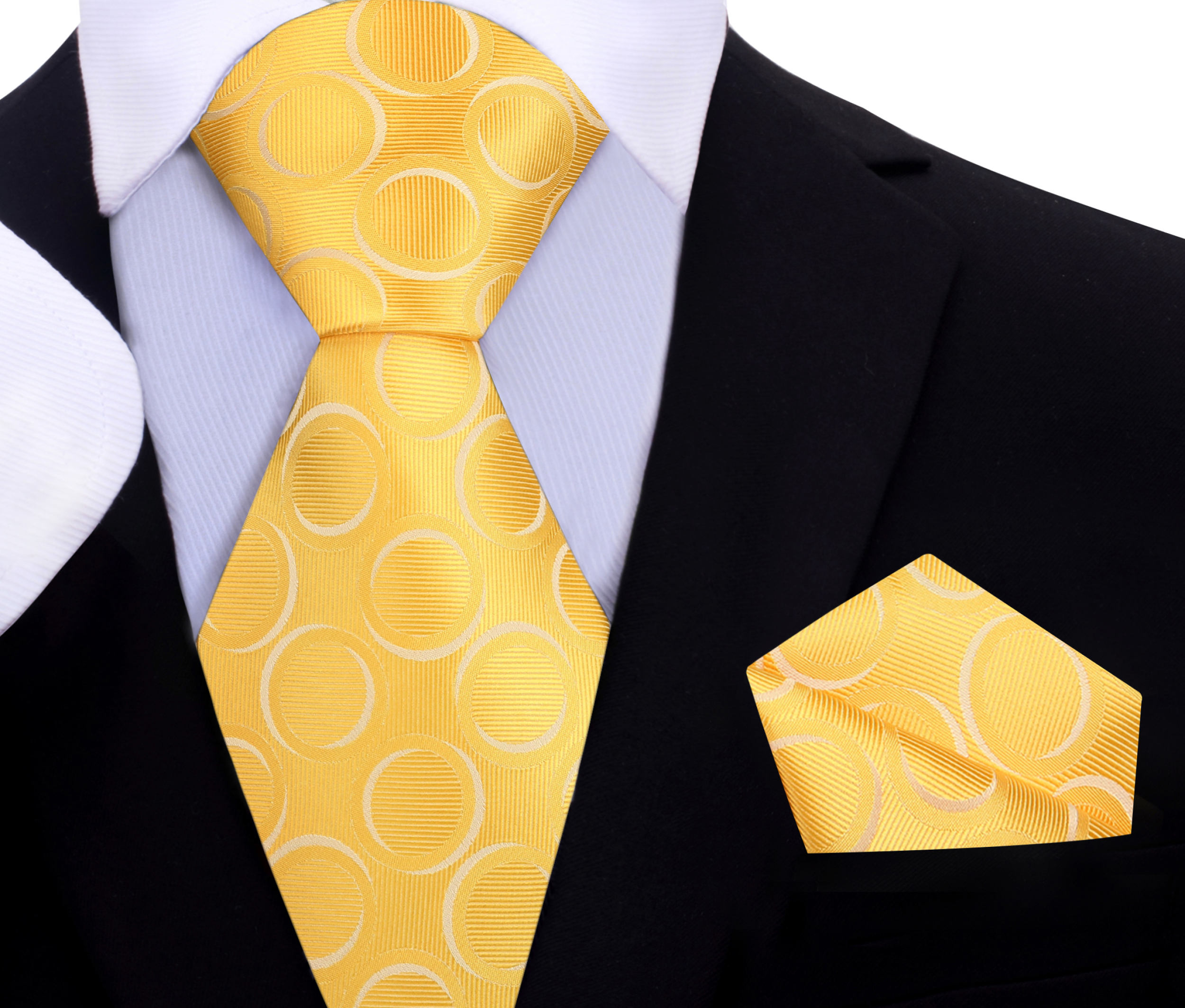 Yellow Rings Abstract Necktie