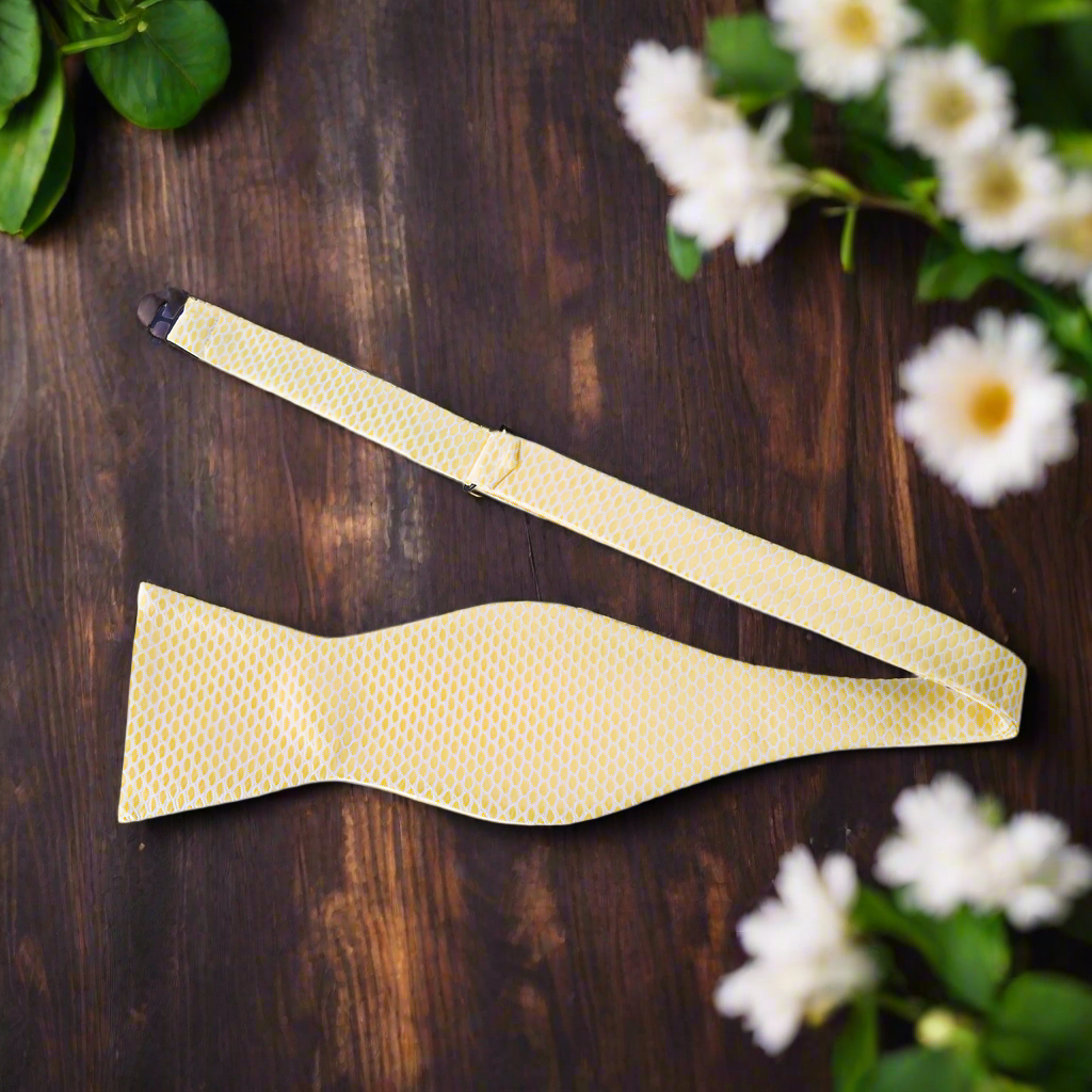 Yellow White Geometric Viper Bow Tie 