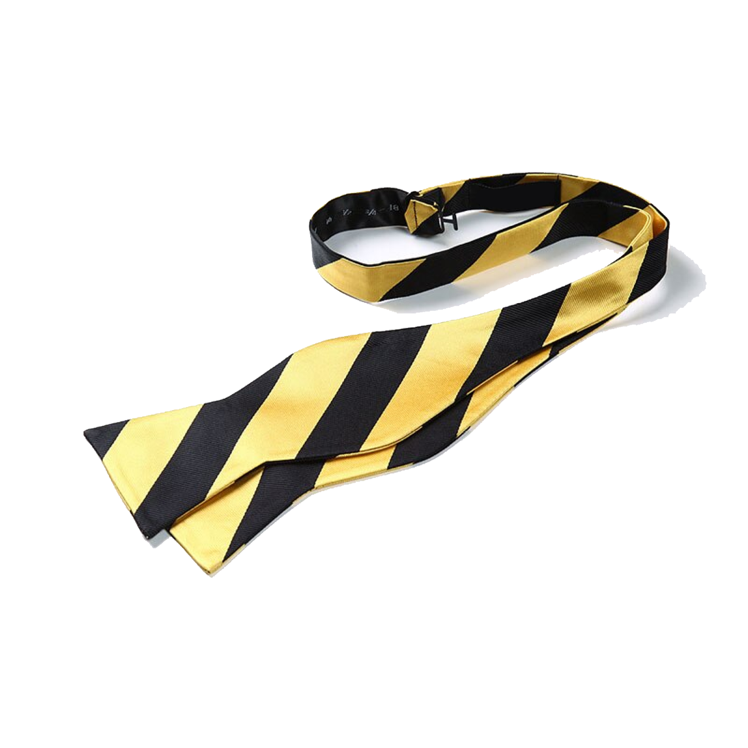 Yellow and Black Block Stripe Bow Tie Self Tie