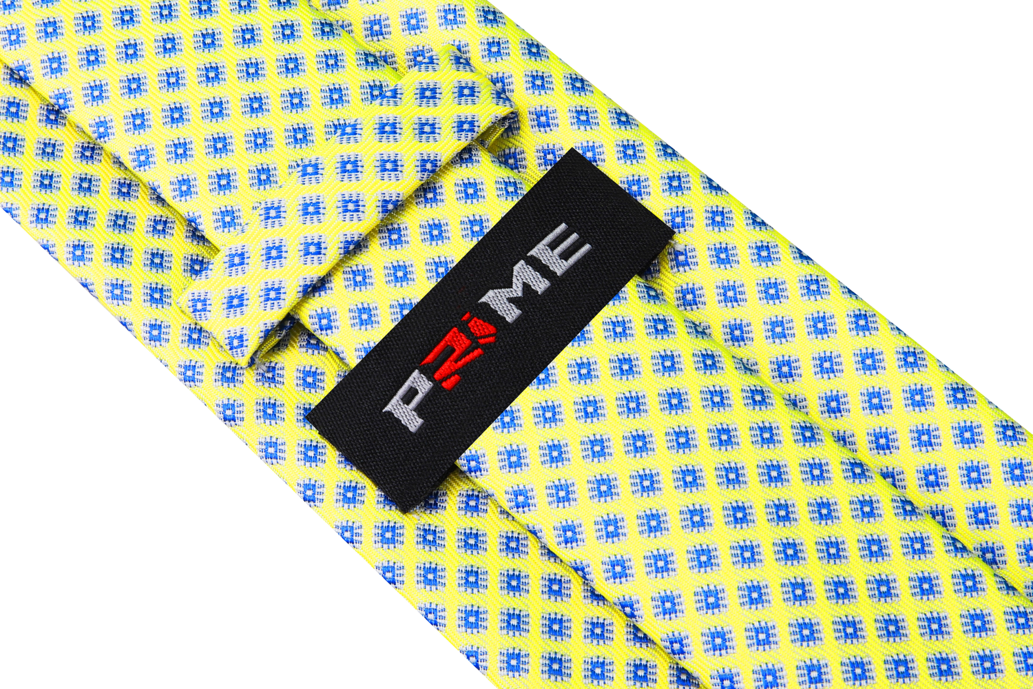Yellow with Small Blue Medallions Necktie Keep