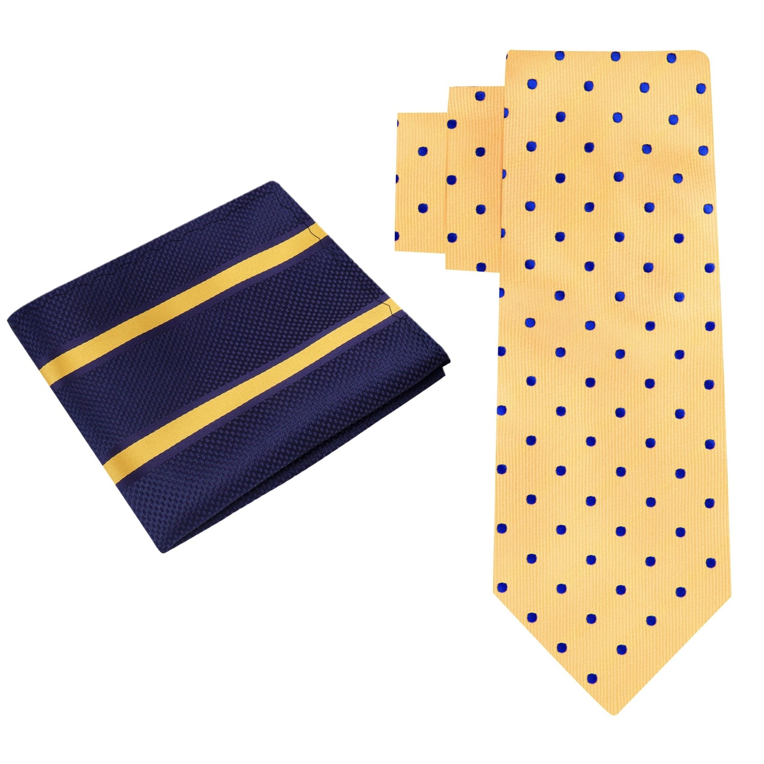 Alt View: Alt View: Yellow with Blue Dots Necktie and Blue, Yellow Stripe Square