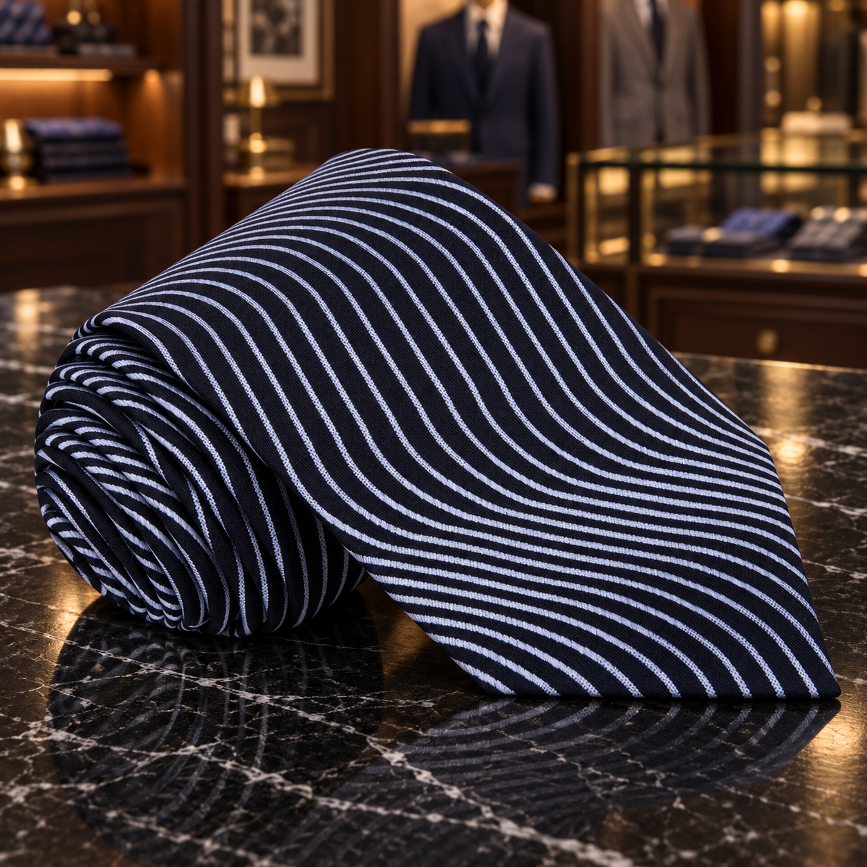 a black with grey lines necktie 2