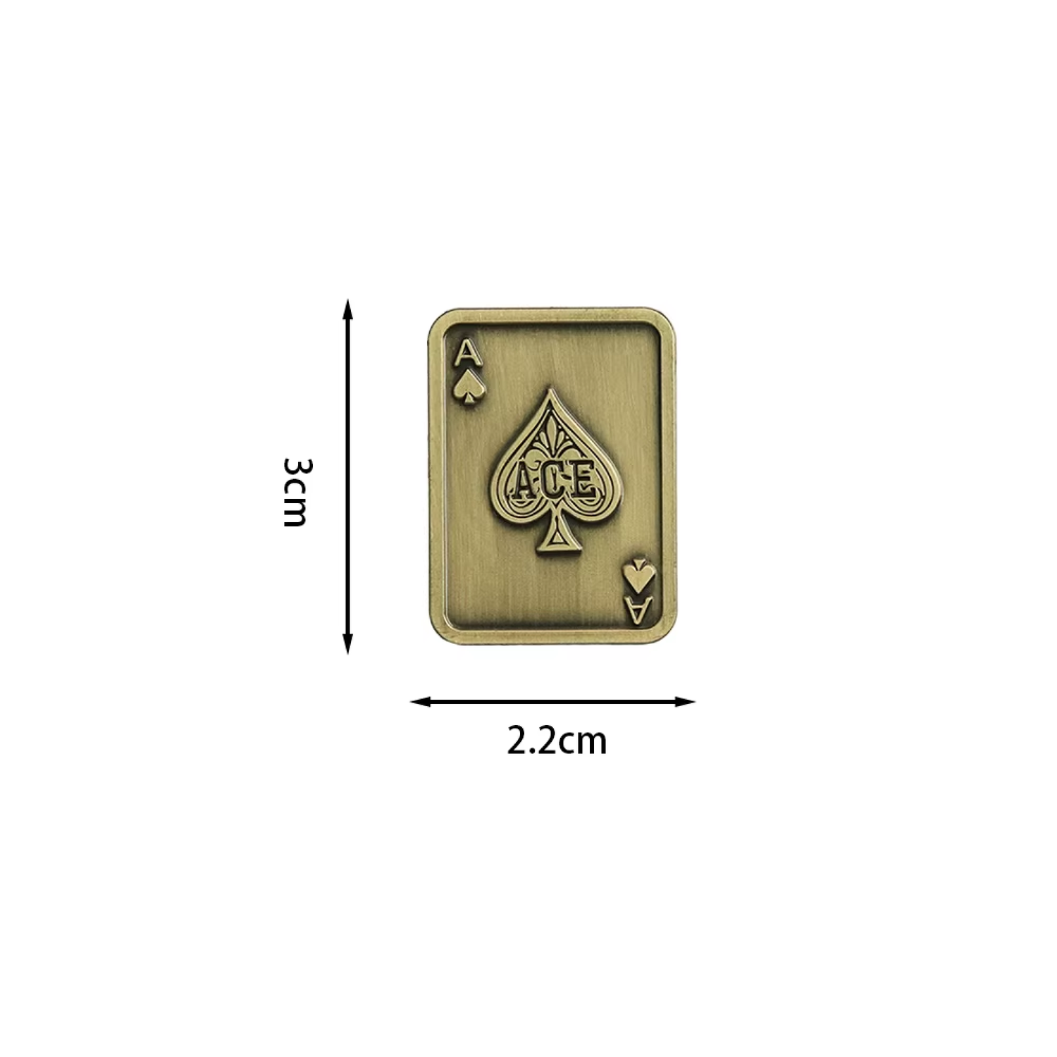 Antique Gold-Tone Ace of Spades Playing Card Lapel Pin