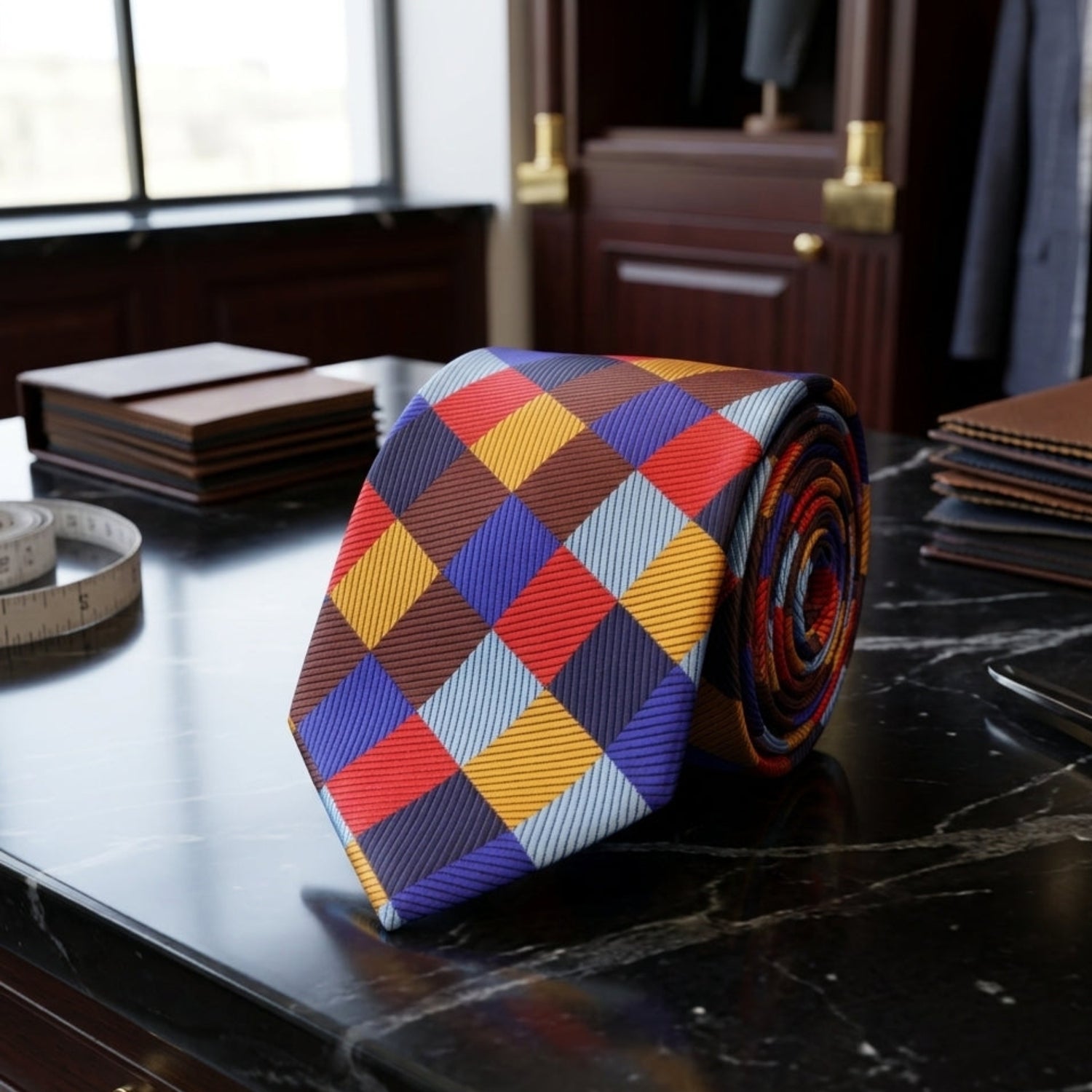 Multi Color Blocks Necktie 2